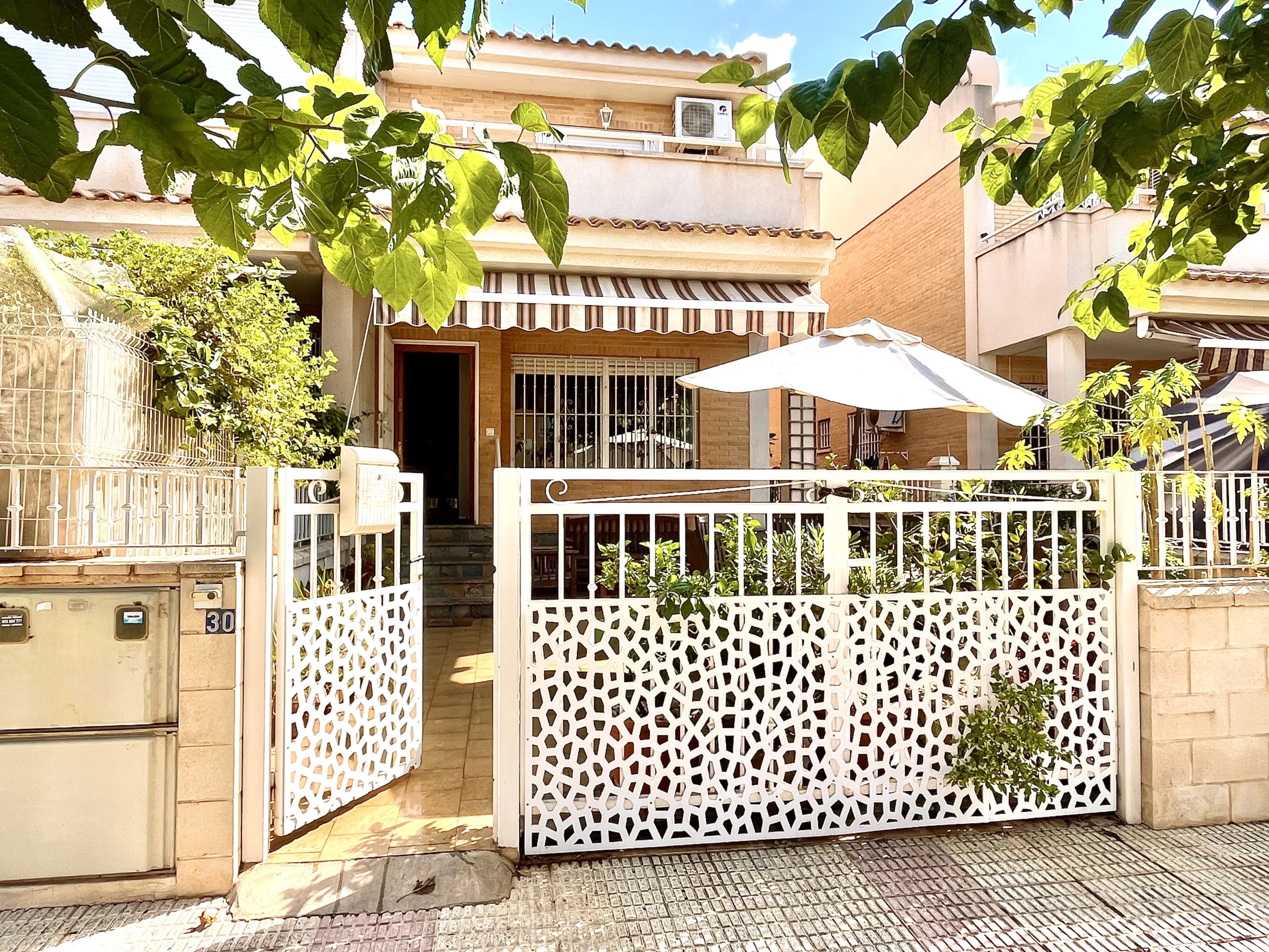 Front view of fully furnished 4 bedroom semi-detached house for sale in Los Narejos, Los Alcázares by Levante Properties.