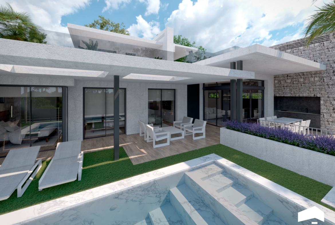 Private swimming pool at Evohe Altea Villas in Santa Rosalia