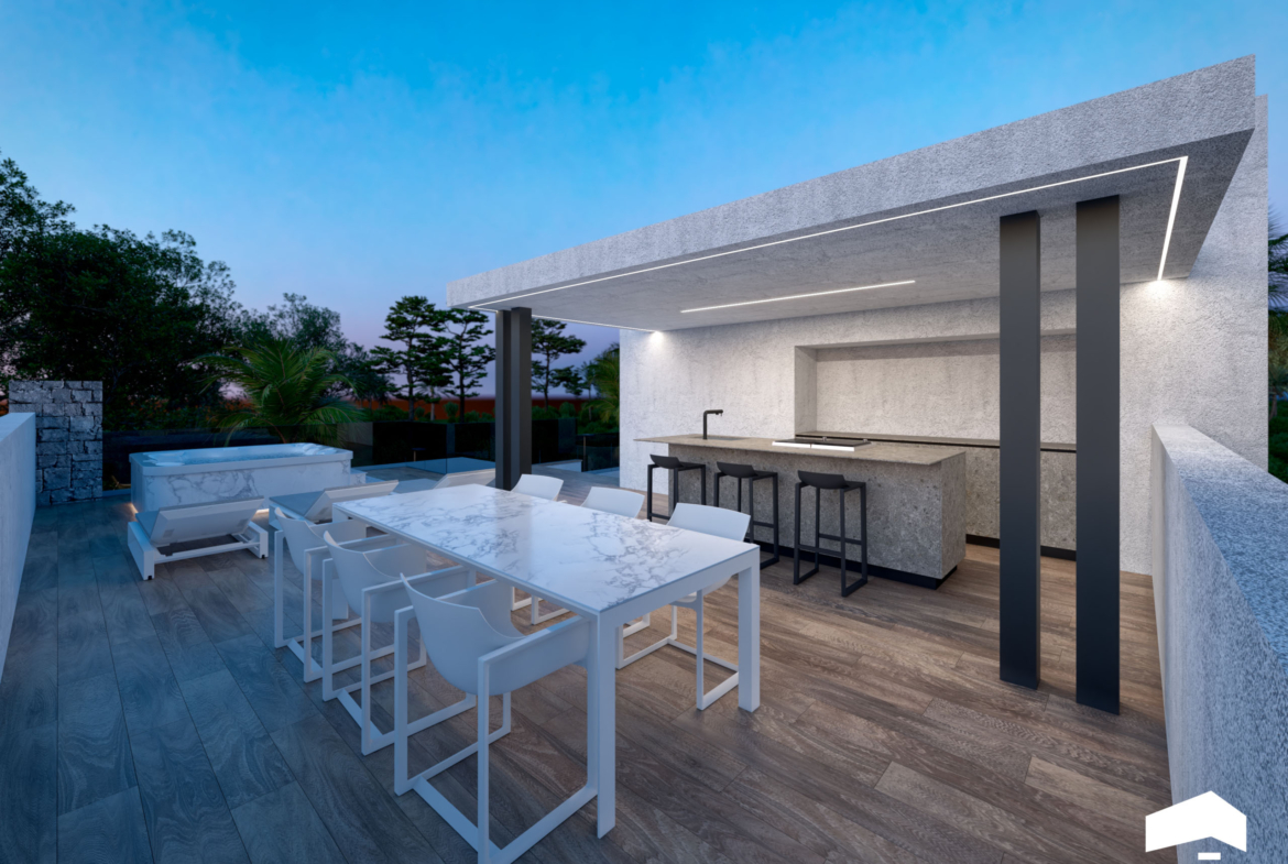 Terrace with views at Evohe Altea Villa in Santa Rosalia