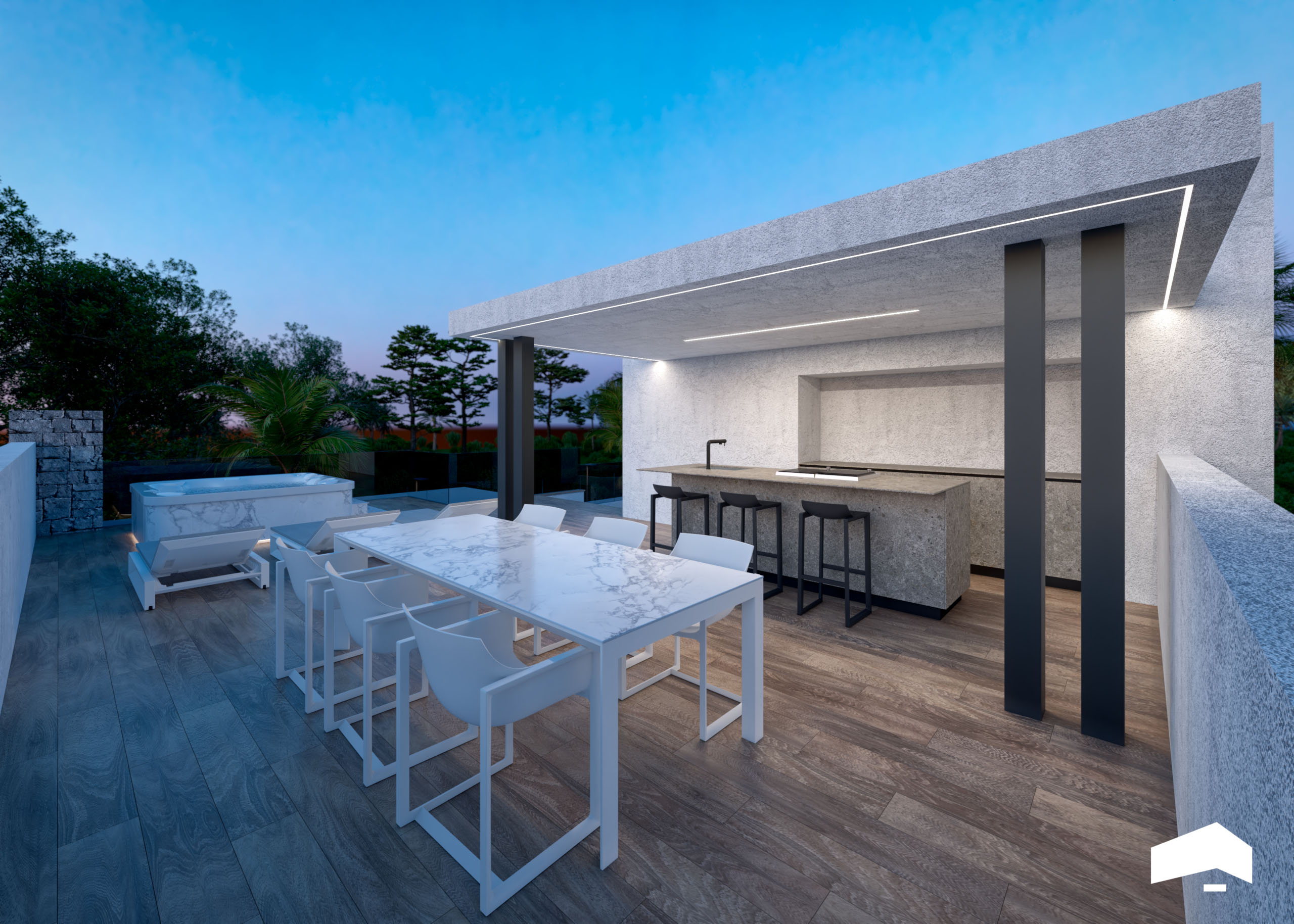 Terrace with views at Evohe Altea Villa in Santa Rosalia