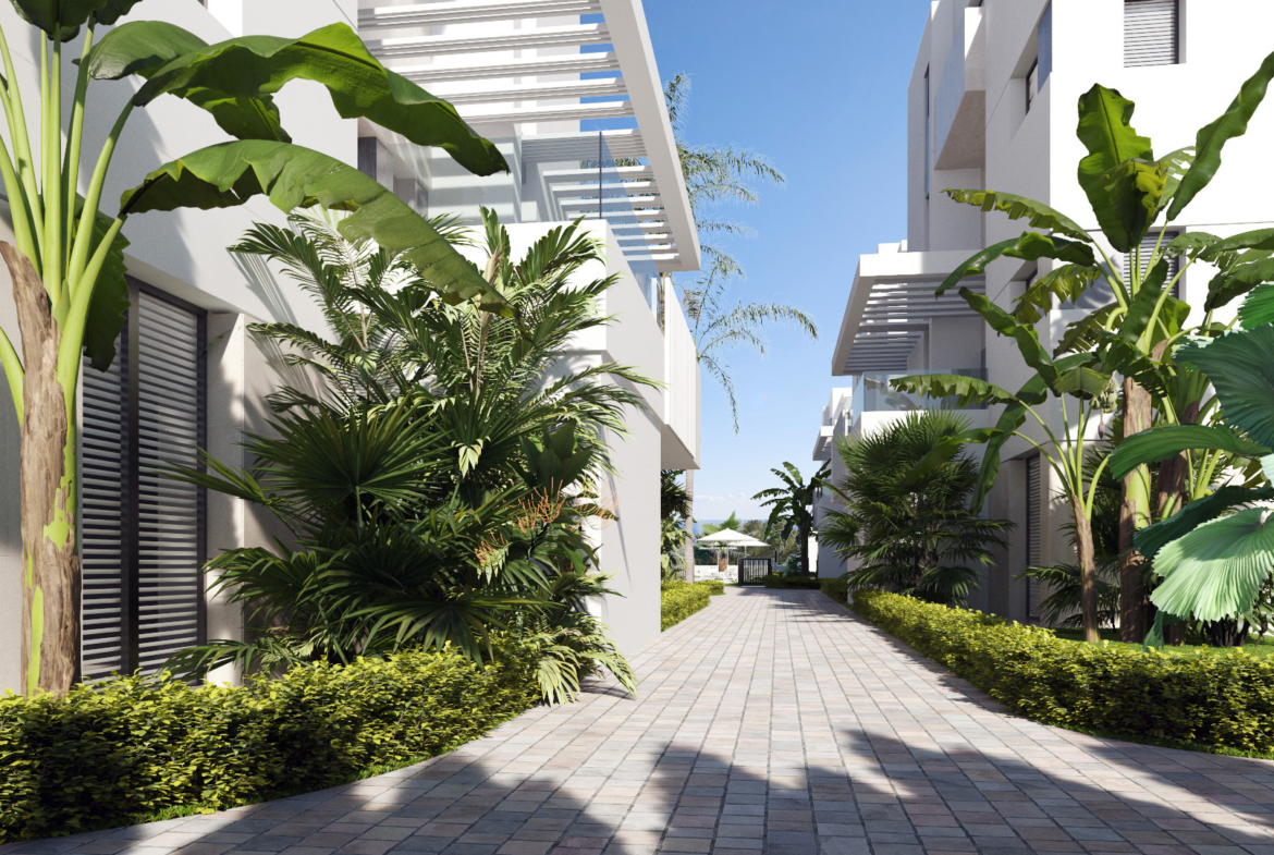 Exterior view of the Mirador Apartments building at Santa Rosalia by Levante Properties