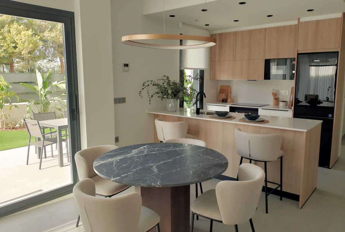 Fully equipped modern kitchen in Tindra Villas at Roda Golf by Levante Properties