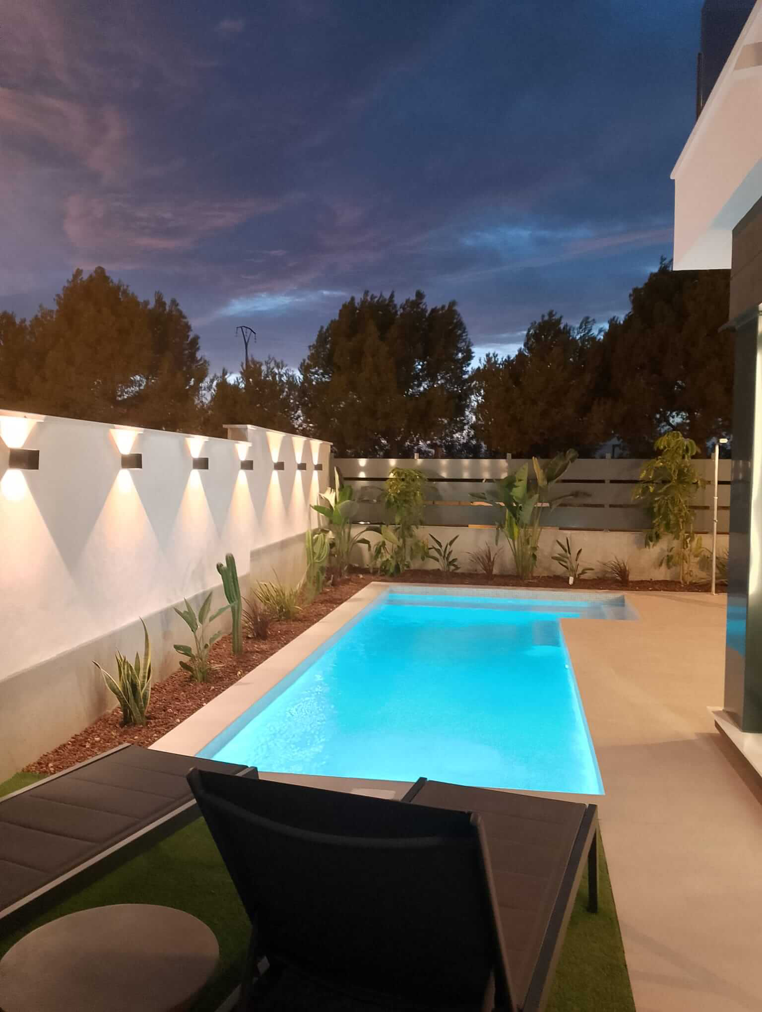 Private swimming pool at Tindra Villas in Roda Golf by Levante Properties