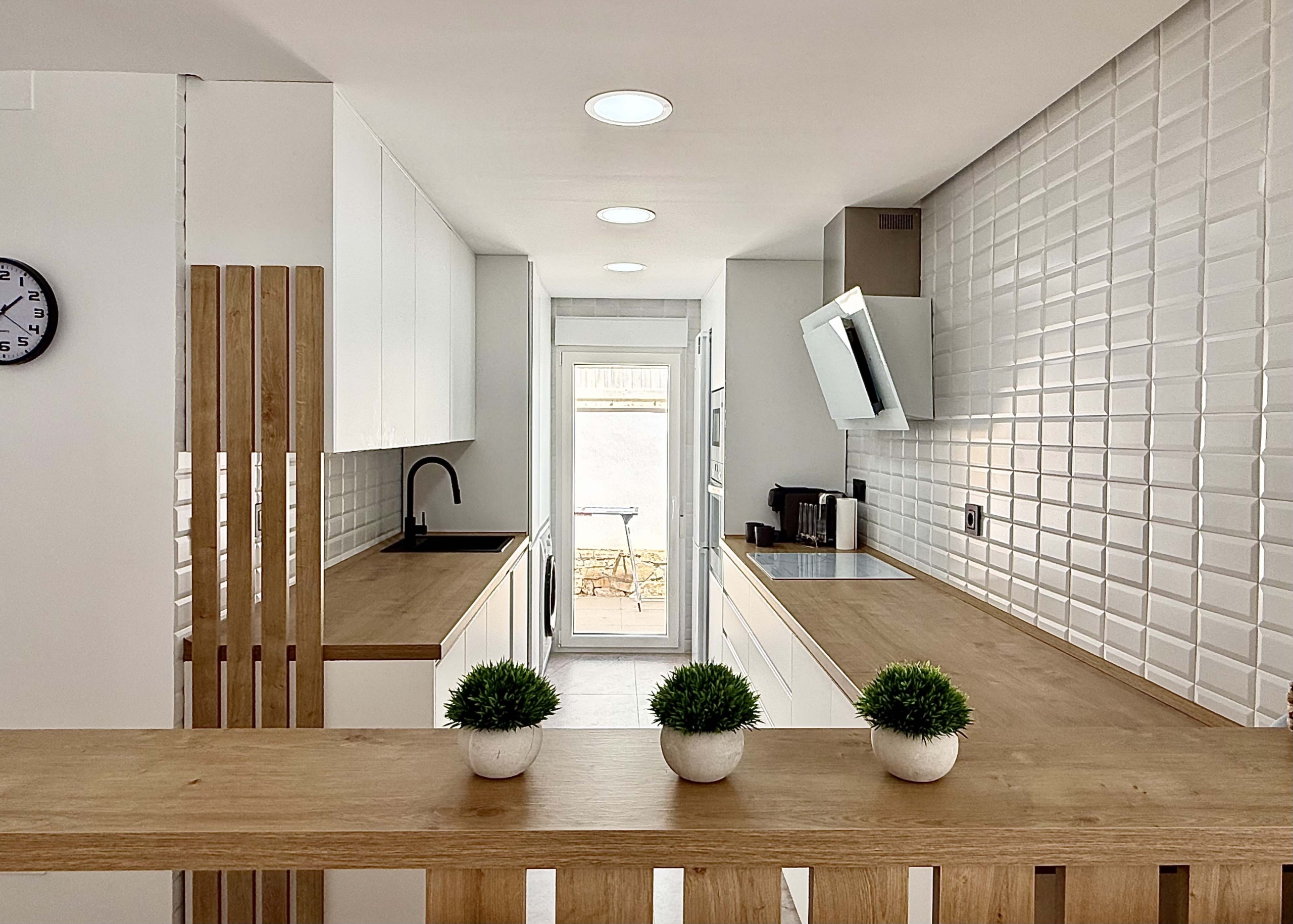 Modern fully equipped kitchen at the Rondella villa in Mar Menor Golf Resort.