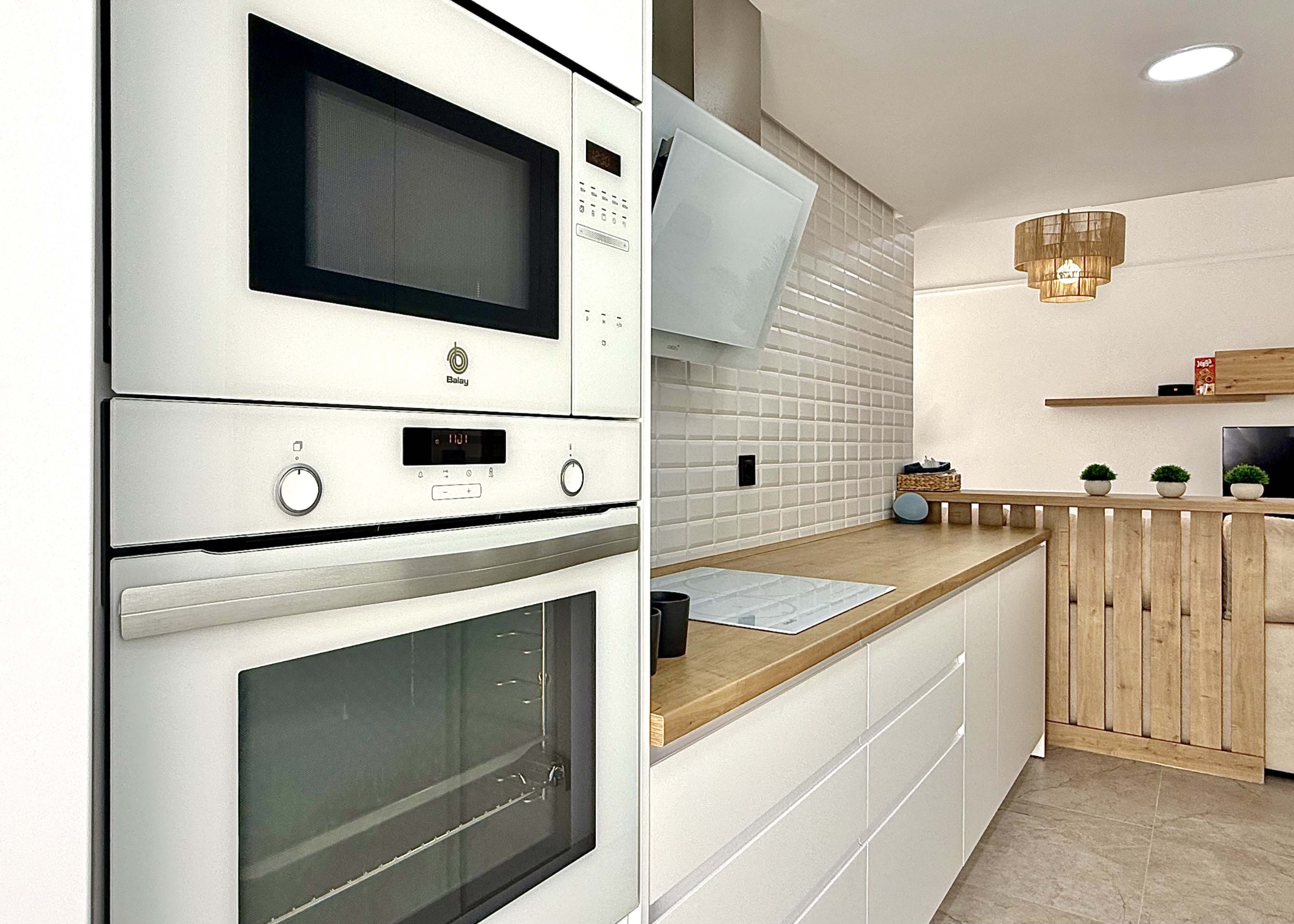 Modern fully equipped kitchen at the Rondella villa in Mar Menor Golf Resort.