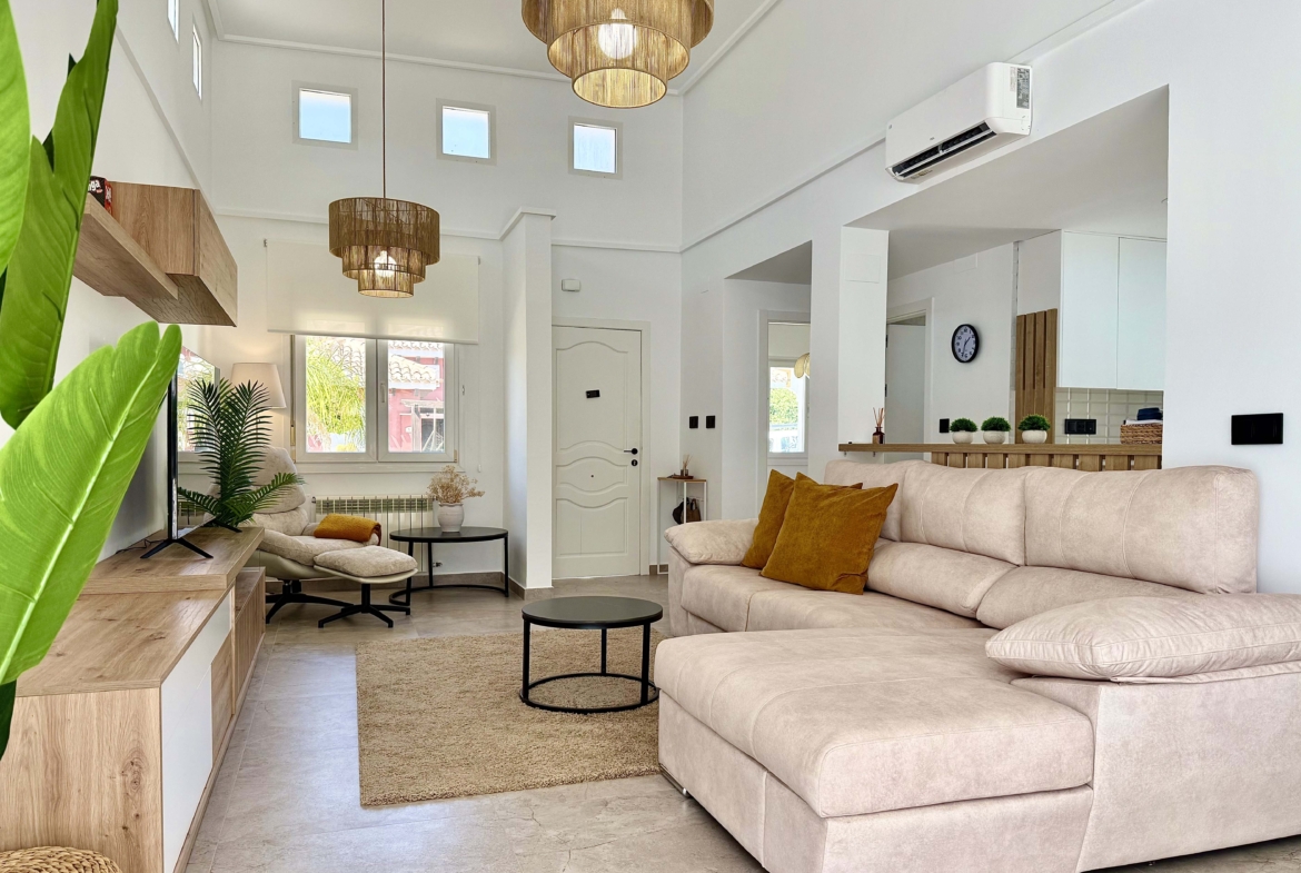 Modern living room interior of the Rondella villa at Mar Menor Golf Resort.