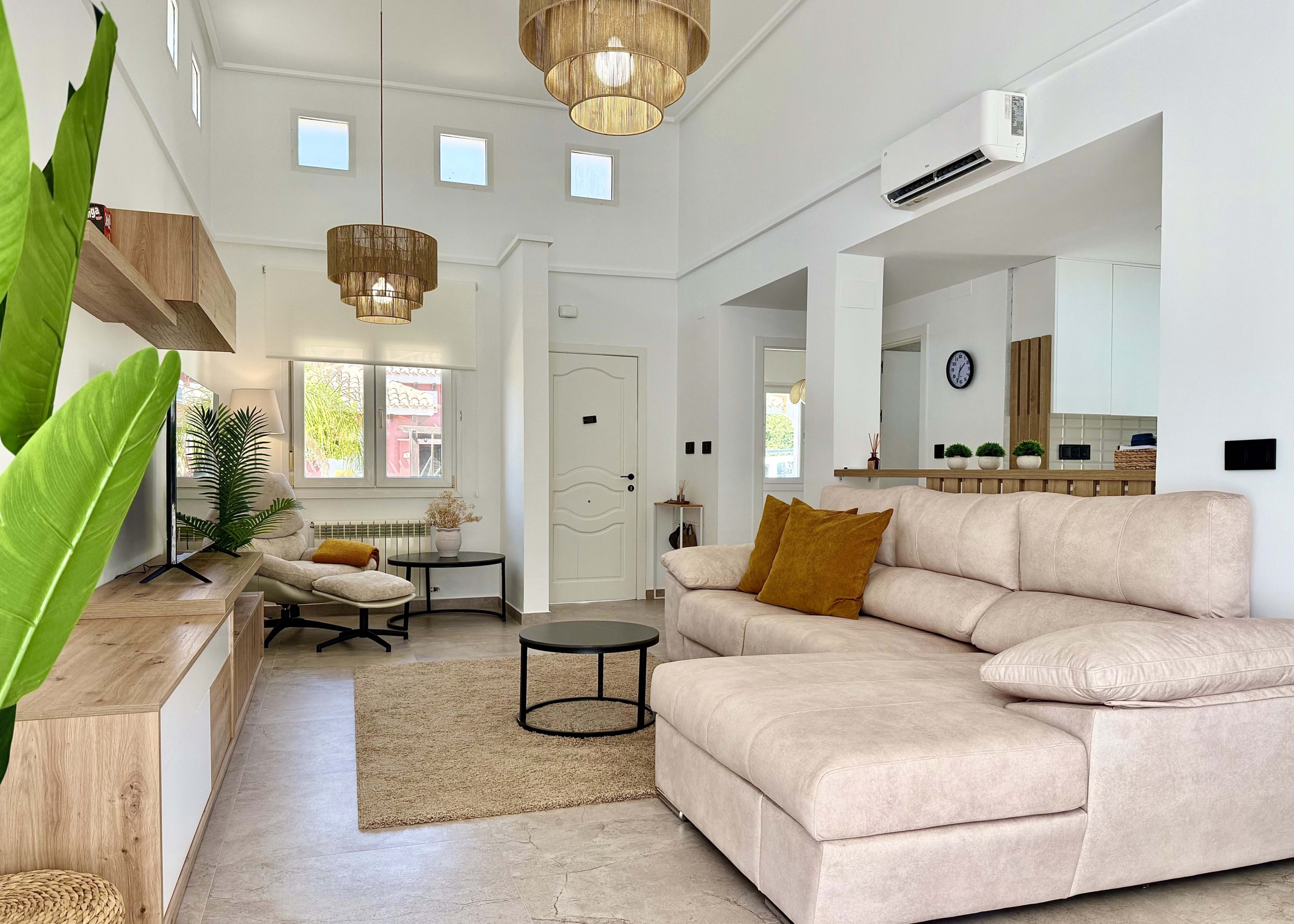 Modern living room interior of the Rondella villa at Mar Menor Golf Resort.