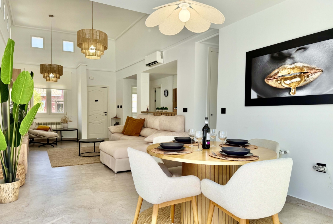 Modern living room interior of the Rondella villa at Mar Menor Golf Resort.