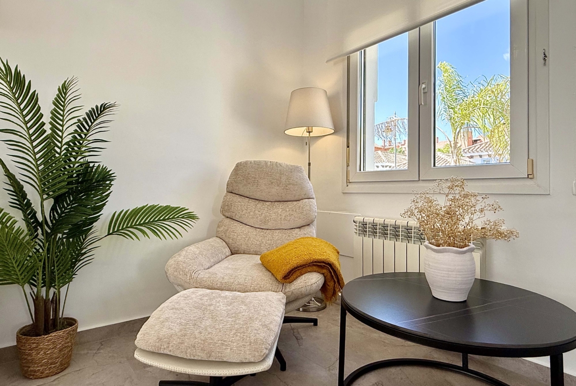 Modern living room interior of the Rondella villa at Mar Menor Golf Resort.