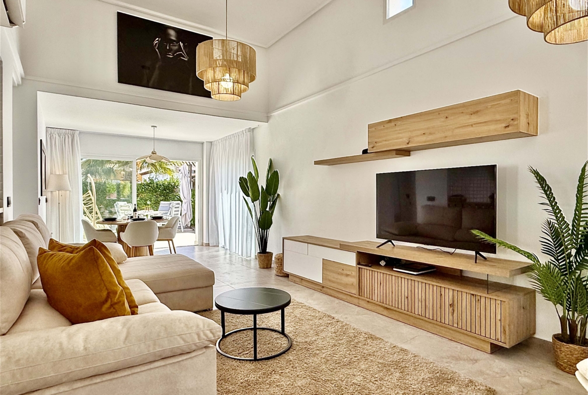 Modern living room interior of the Rondella villa at Mar Menor Golf Resort.