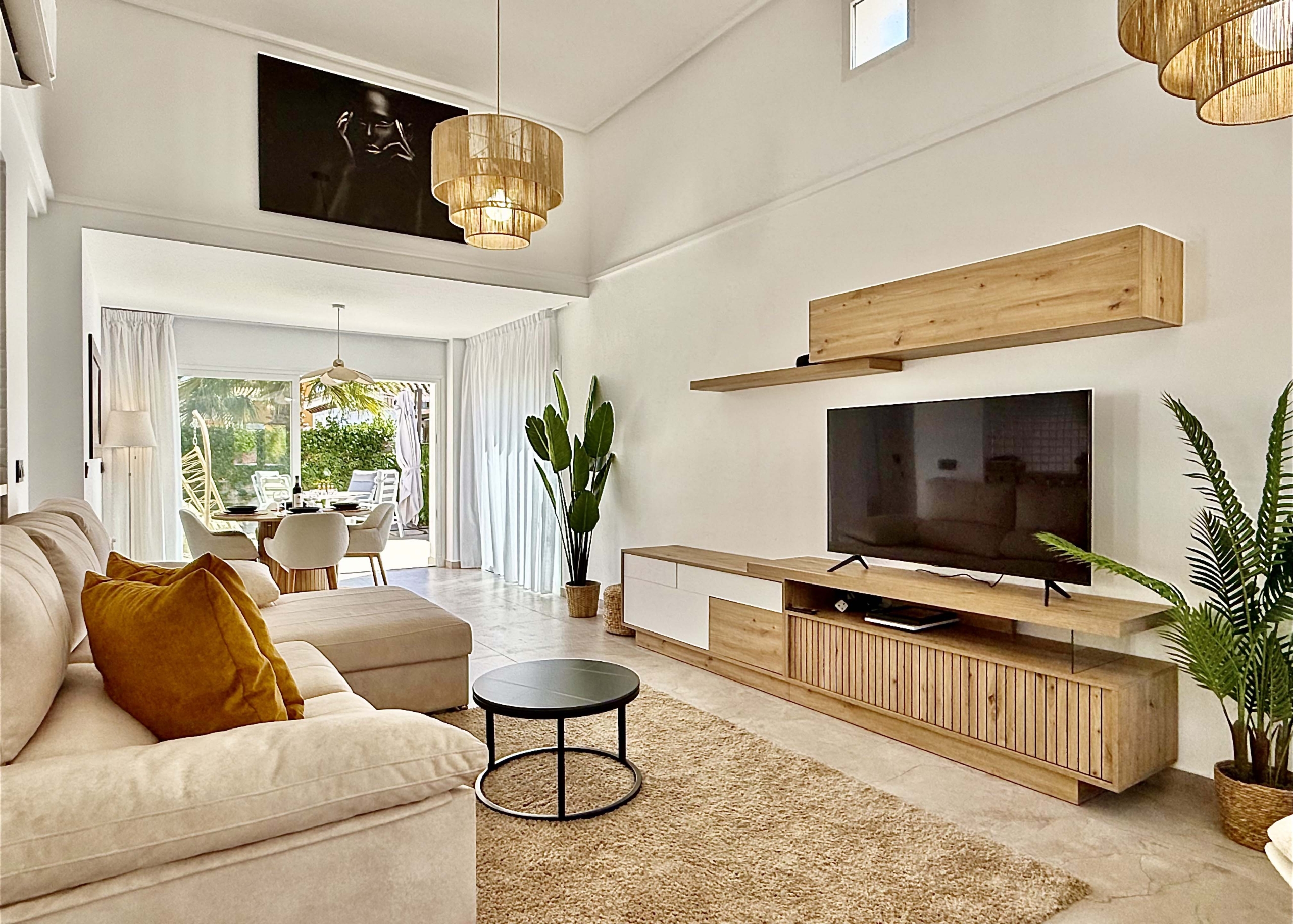Modern living room interior of the Rondella villa at Mar Menor Golf Resort.