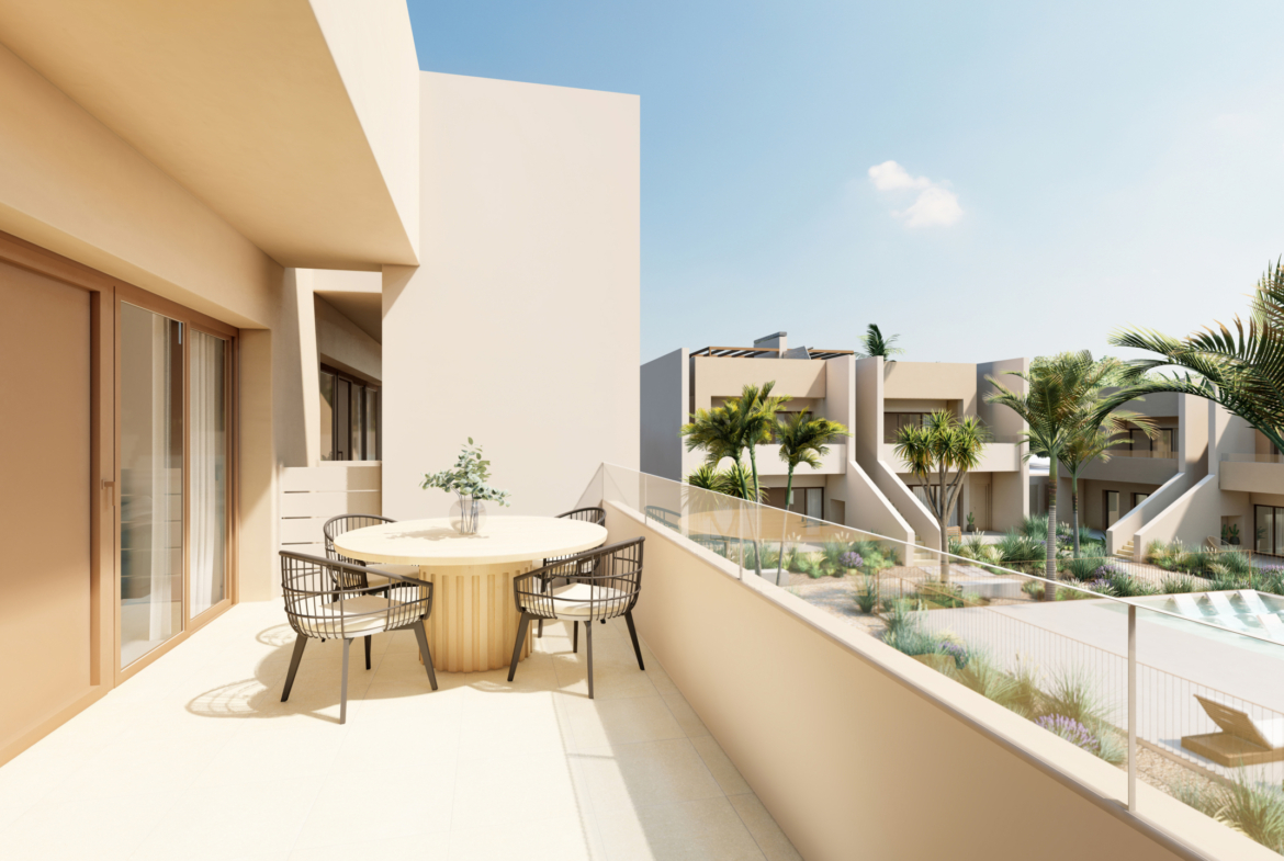 Private terrace at Roda Residences showcased by Levante Properties