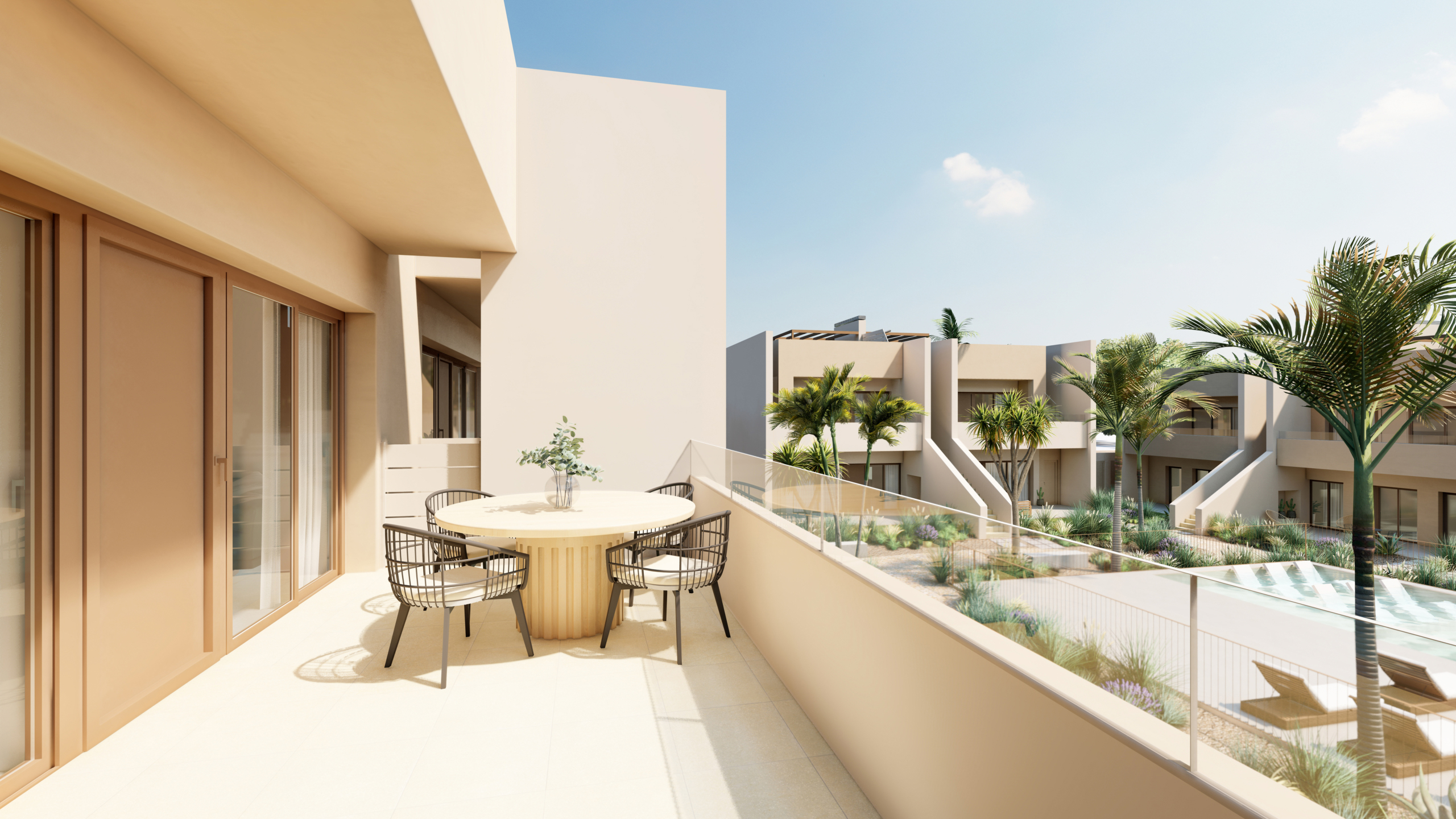 Private terrace at Roda Residences showcased by Levante Properties