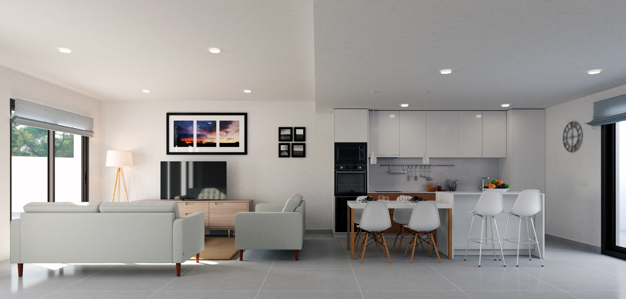 Open-plan living area at Roda Golf villa by Levante Properties