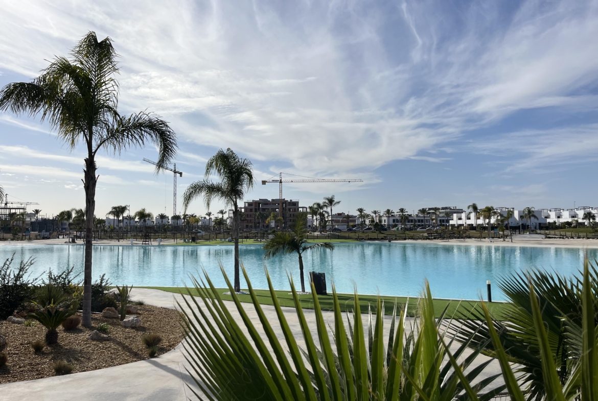 Crystal-clear lake and white sandy beaches at Santa Rosalía Lake & Life Resort by Levante Properties