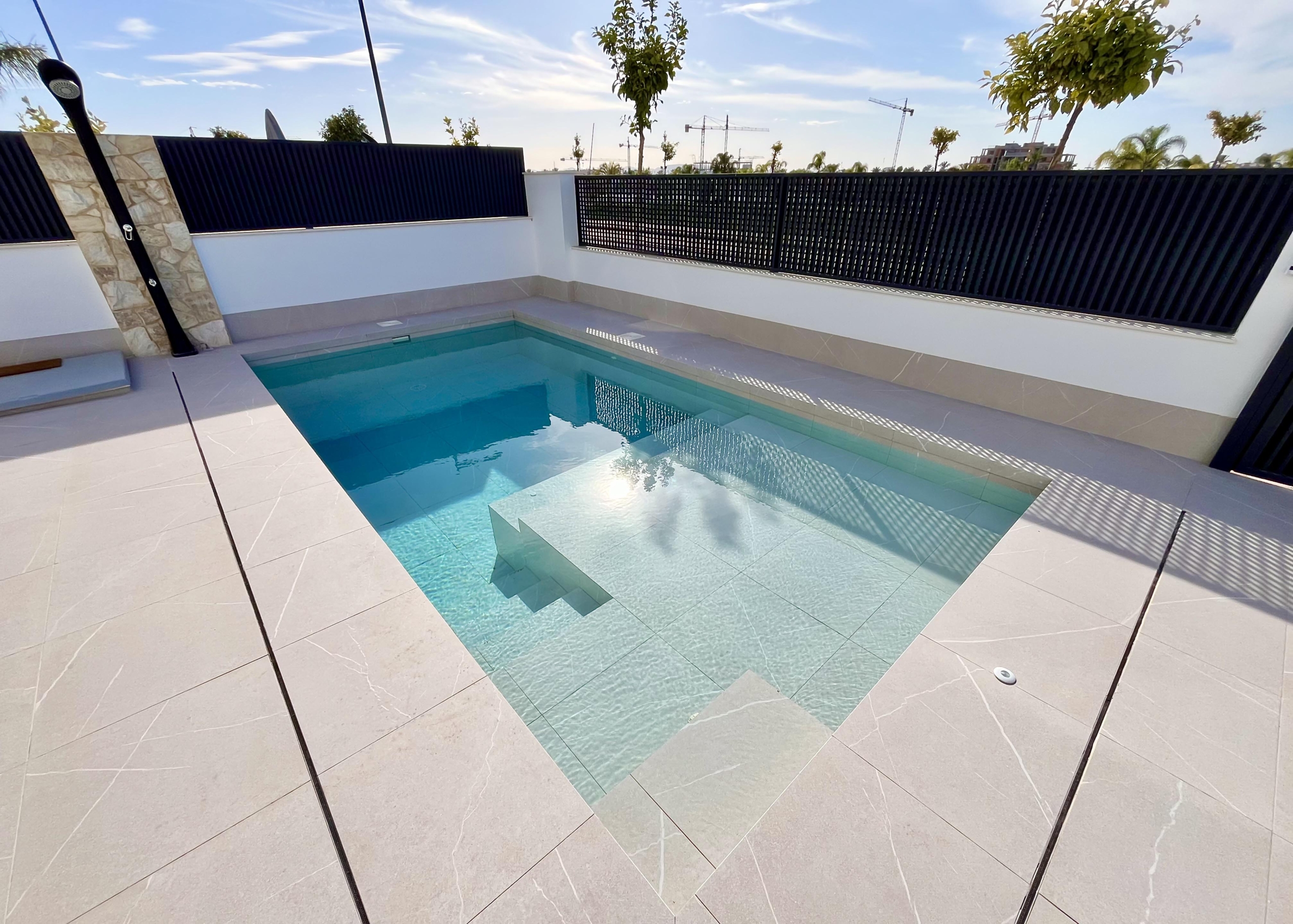 Modern villa with private pool and landscaped garden in Santa Rosalía Lake & Life Resort by Levante Properties