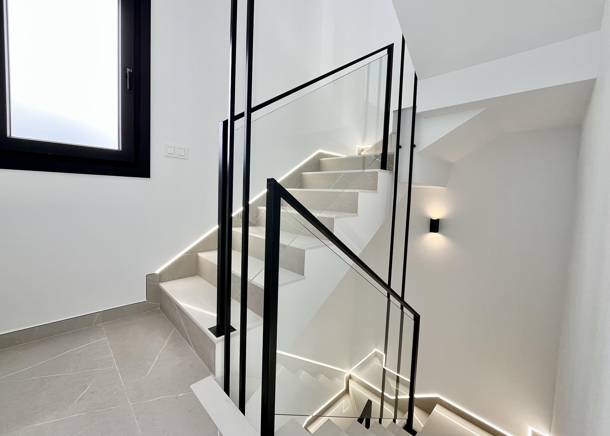 Staircase in a luxury villa at Santa Rosalía by Levante Properties