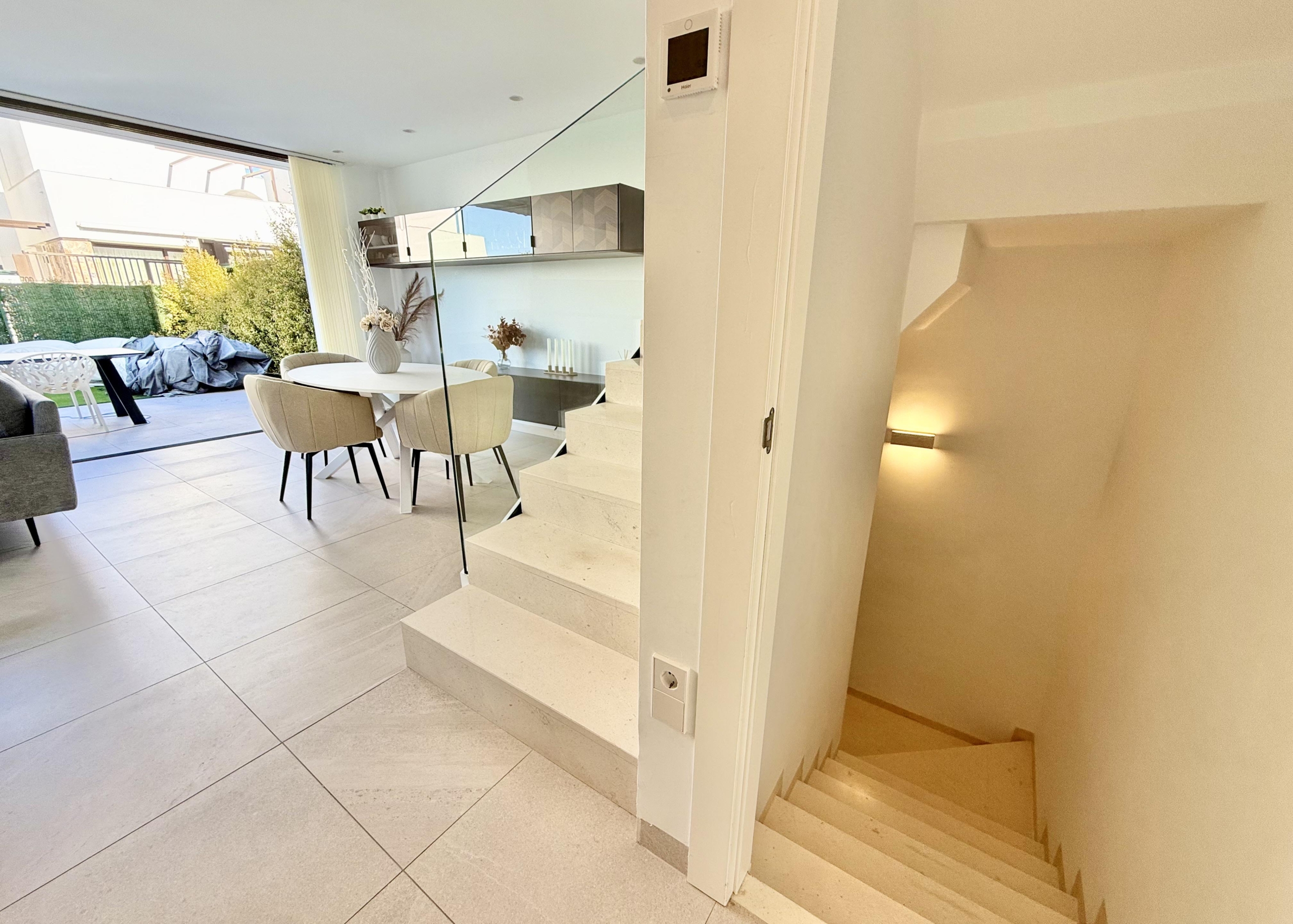 Open-plan living and dining area of Lavanda villa in Santa Rosalia by Levante Properties