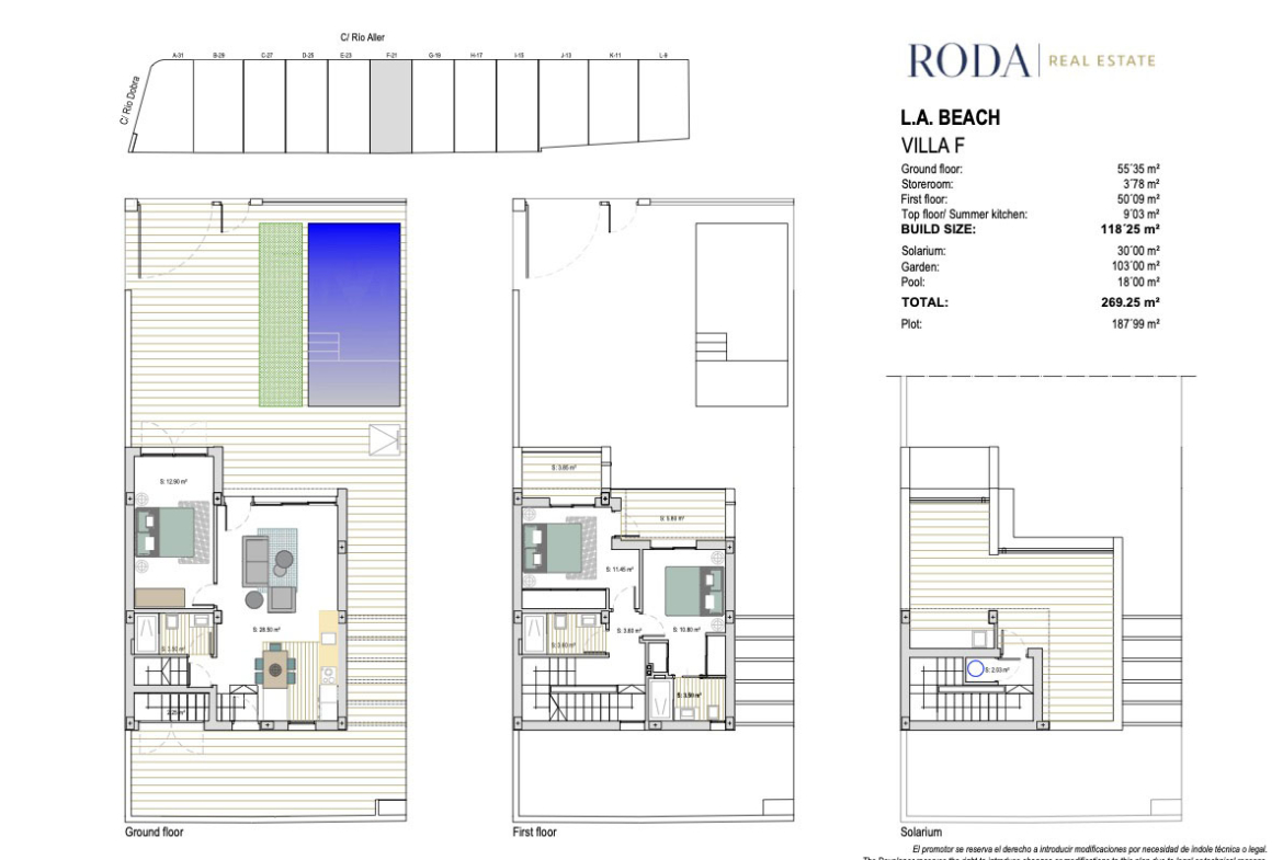 Complete floor plan of L.A. Beach Villa, Los Alcázares