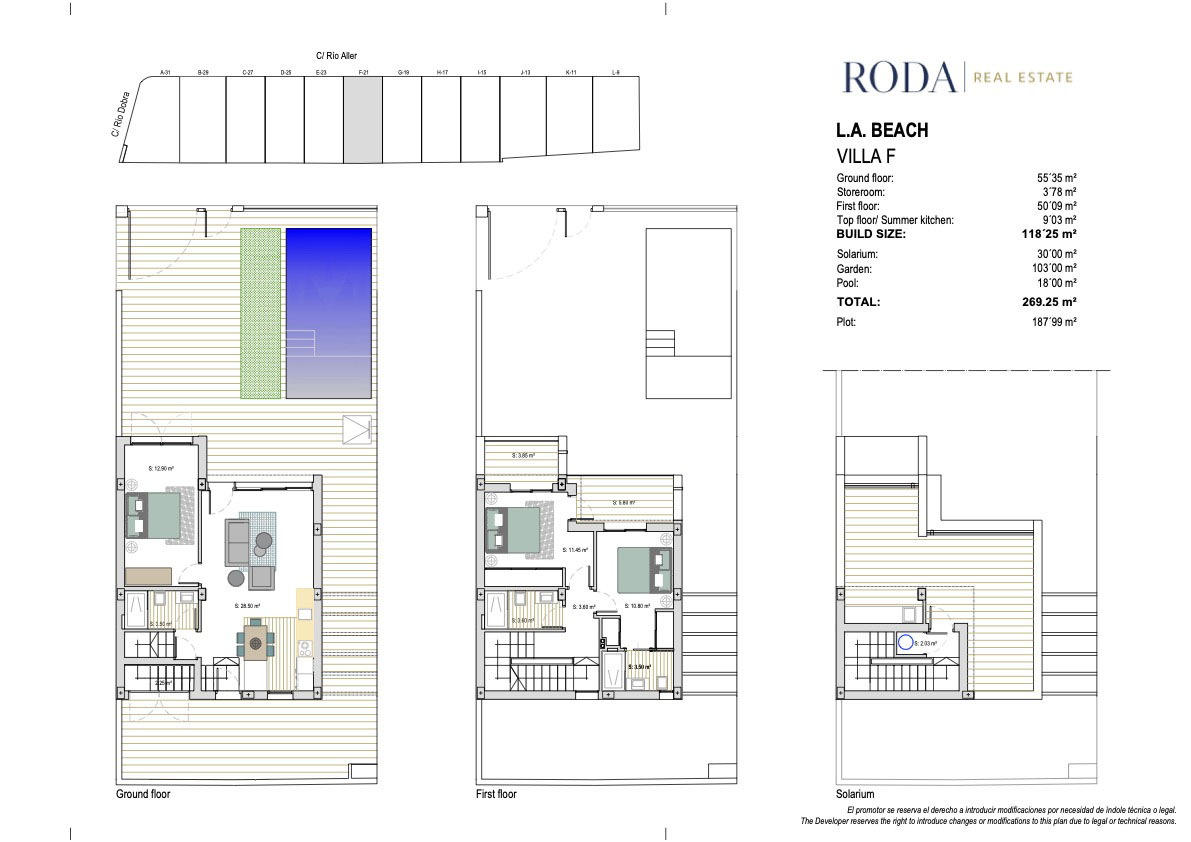 Complete floor plan of L.A. Beach Villa, Los Alcázares