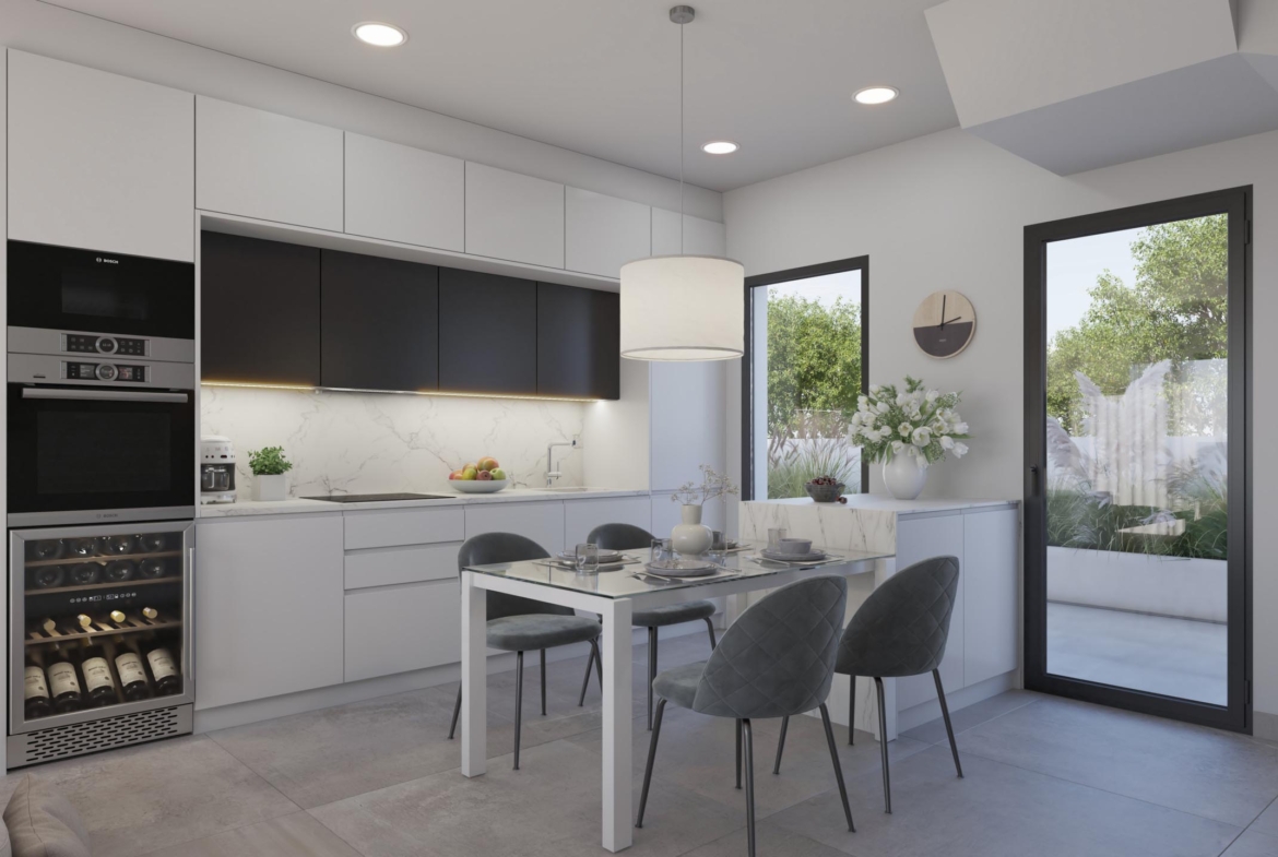 Modern kitchen with premium appliances in L.A. Beach Villa Los Alcázares