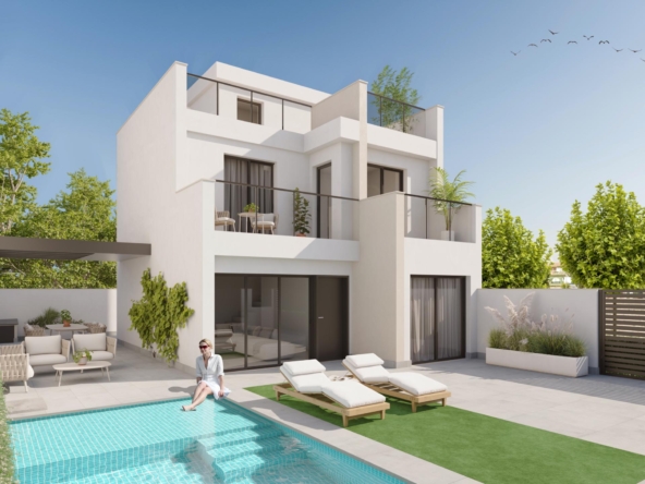 Signature Villas Los Narejos for Sale, Steps from Mar Menor Beach. Only 3 remaining! Modern and energy-efficient homes.