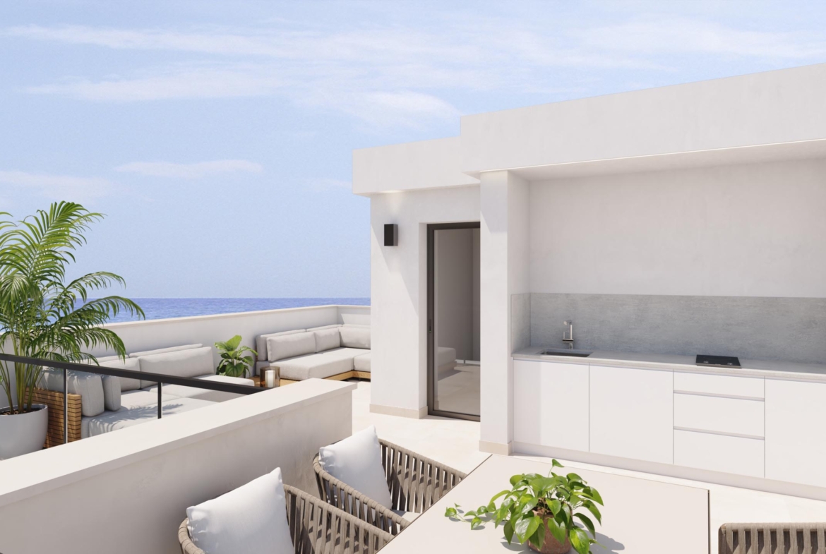Roof solarium with summer kitchen in L.A. Beach Villa