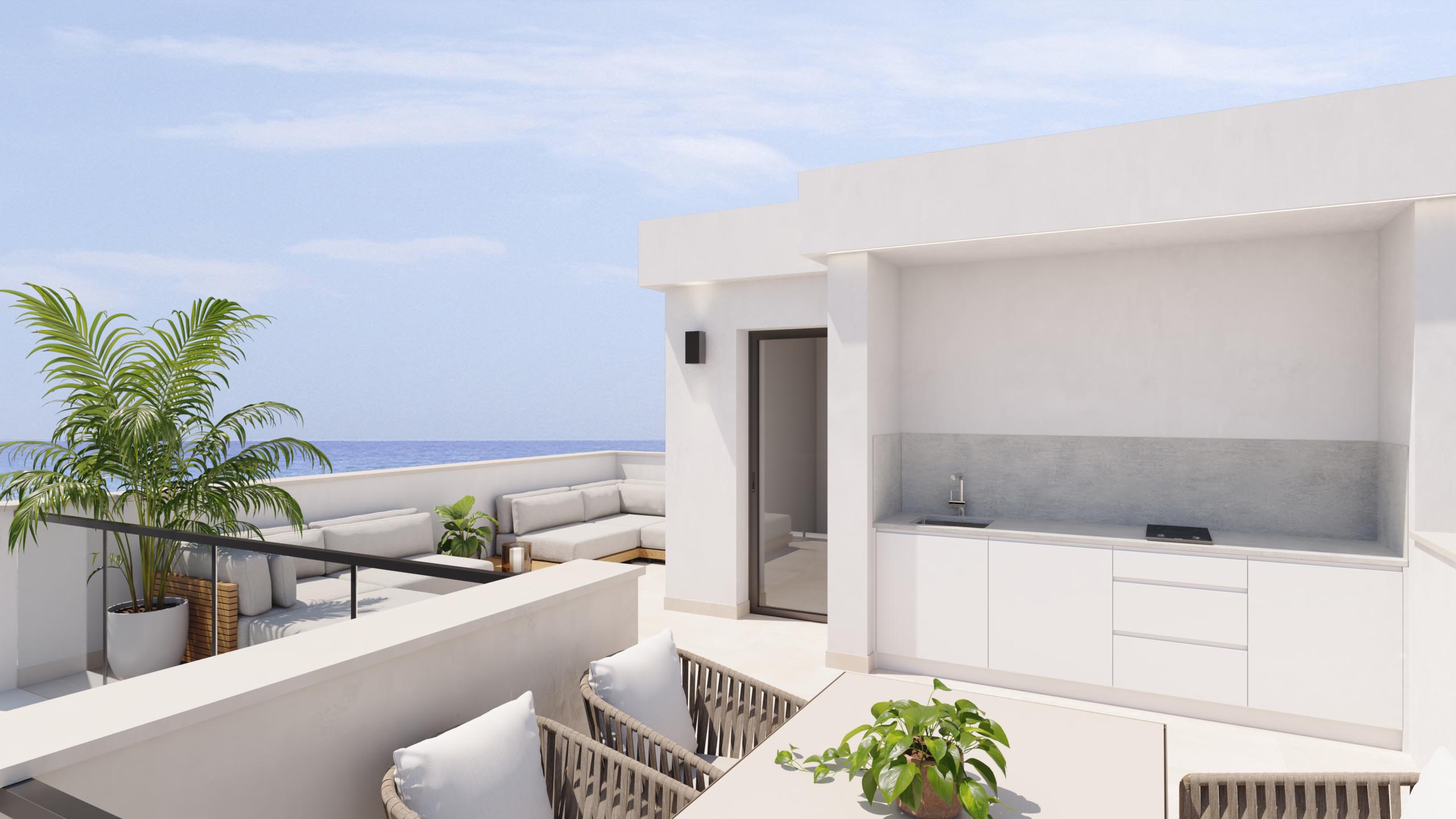 Roof solarium with summer kitchen in L.A. Beach Villa