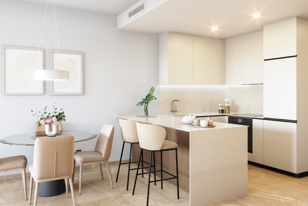 Contemporary kitchen in Apartments La Serena Golf