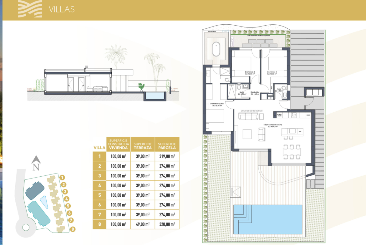 Floor plan of a luxury villa in La Serena Golf, Los Alcázares