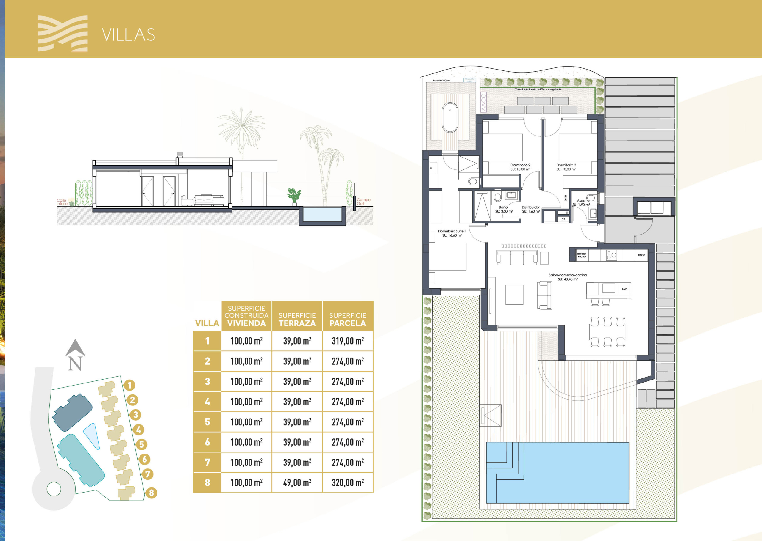 Floor plan of a luxury villa in La Serena Golf, Los Alcázares