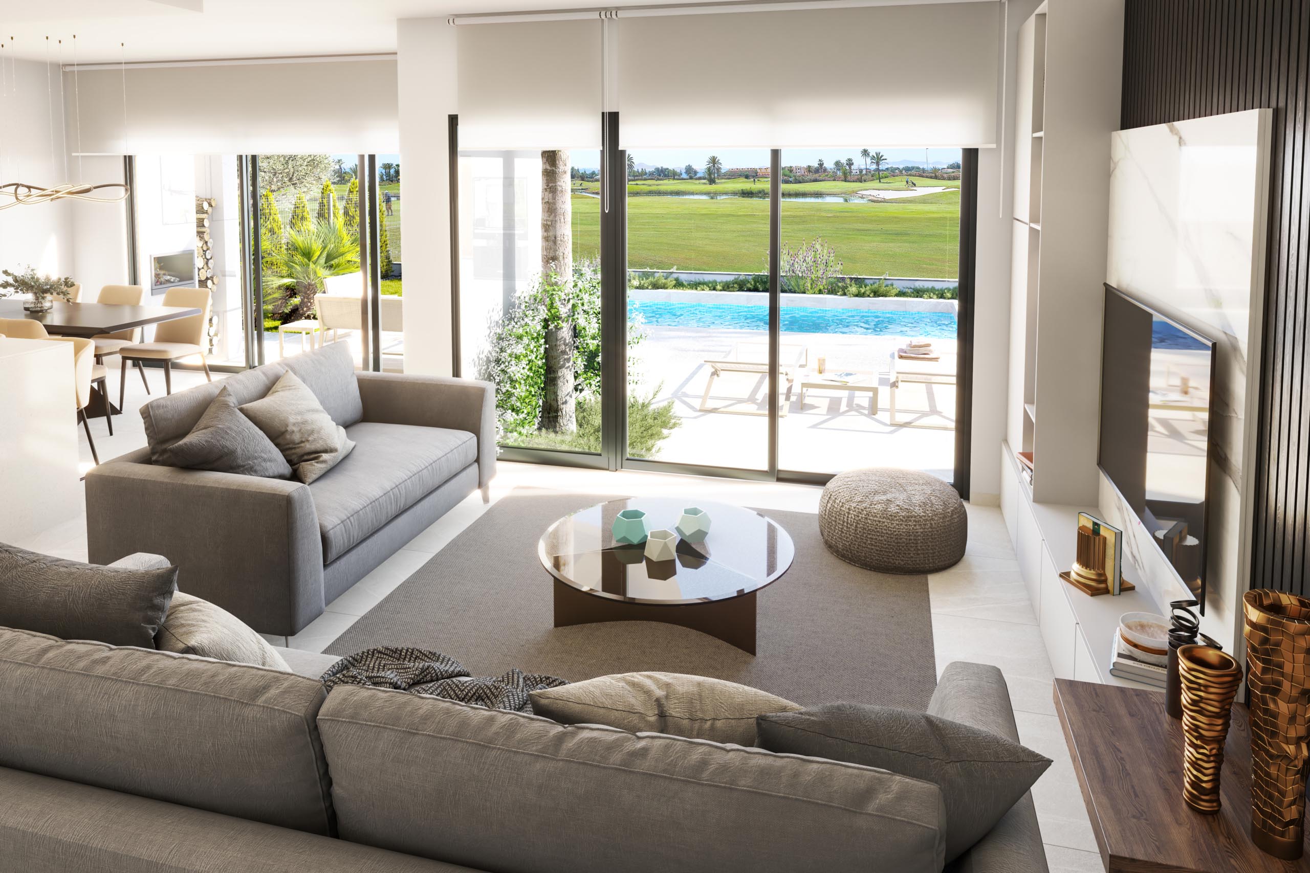 Bright living room in La Serena Golf villa