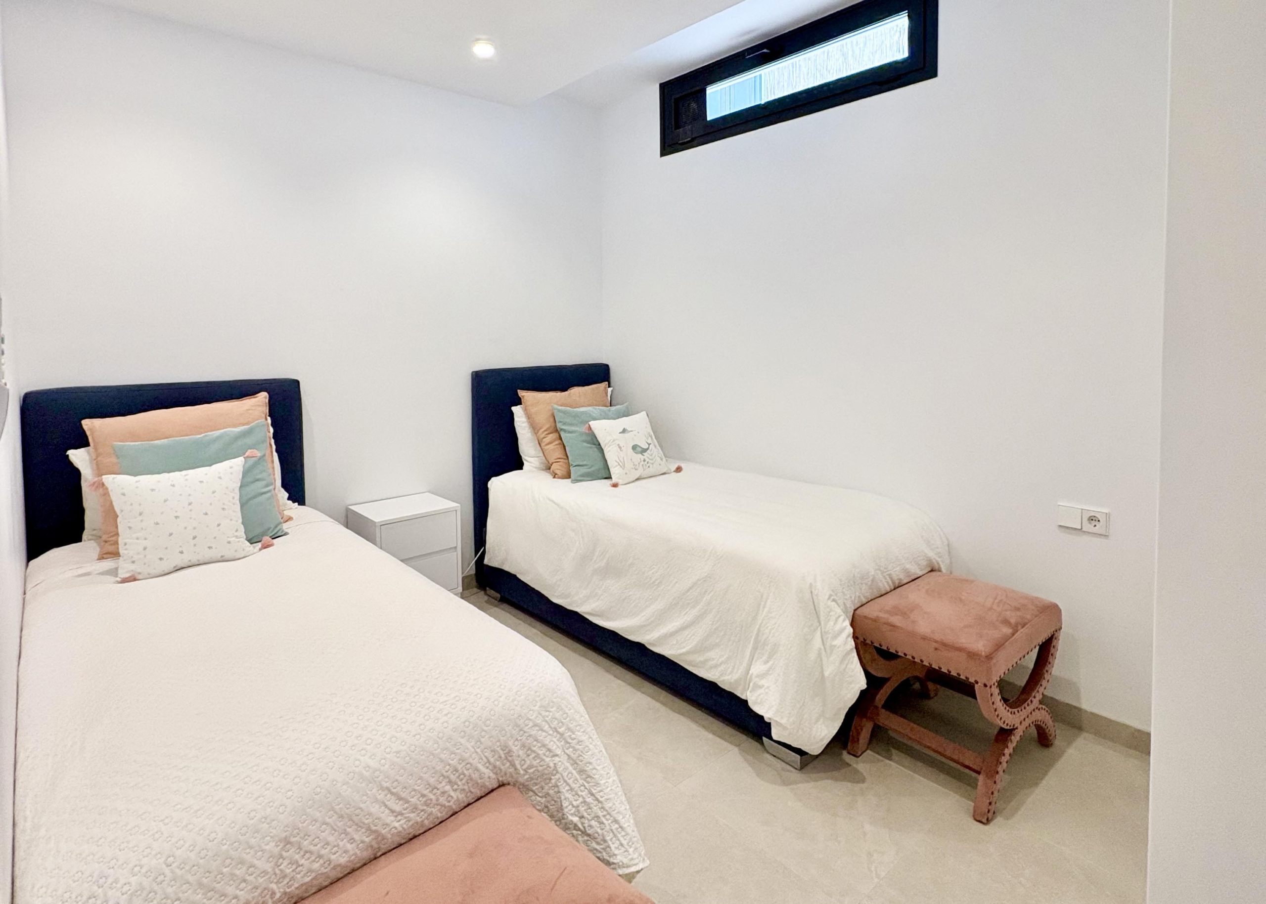 Modern bedroom in Villa Almendro at Santa Rosalía Lake & Life Resort by Levante Properties