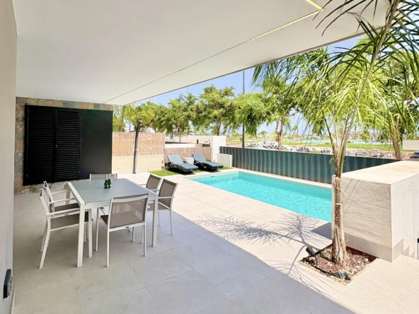 Private pool and landscaped garden at Villa Almendro Santa Rosalía