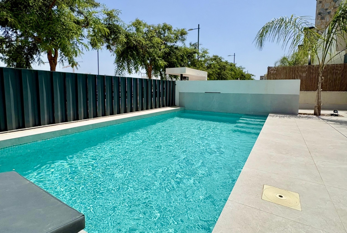 Private pool and landscaped garden at Villa Almendro Santa Rosalía