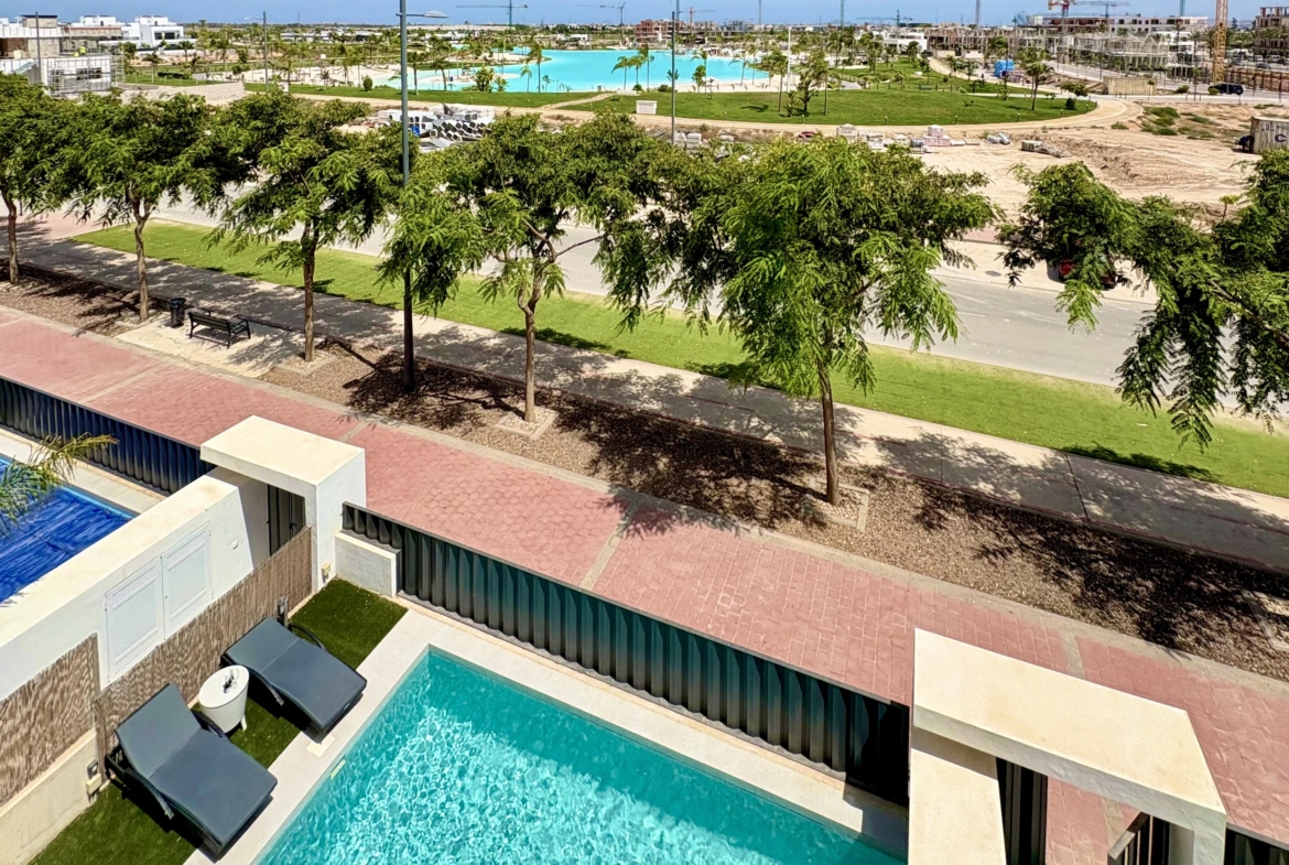Private pool and landscaped garden at Villa Almendro Santa Rosalía