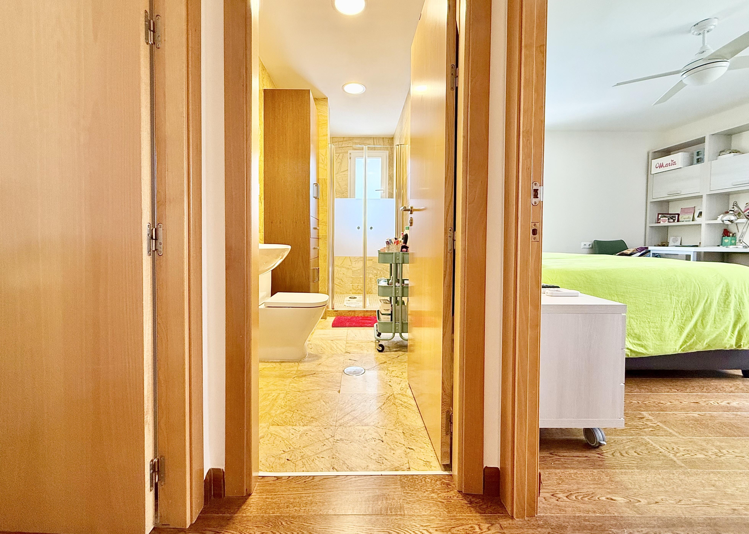 Modern contemporary bathroom in a Levante Properties villa at Mar Menor Golf Resort.