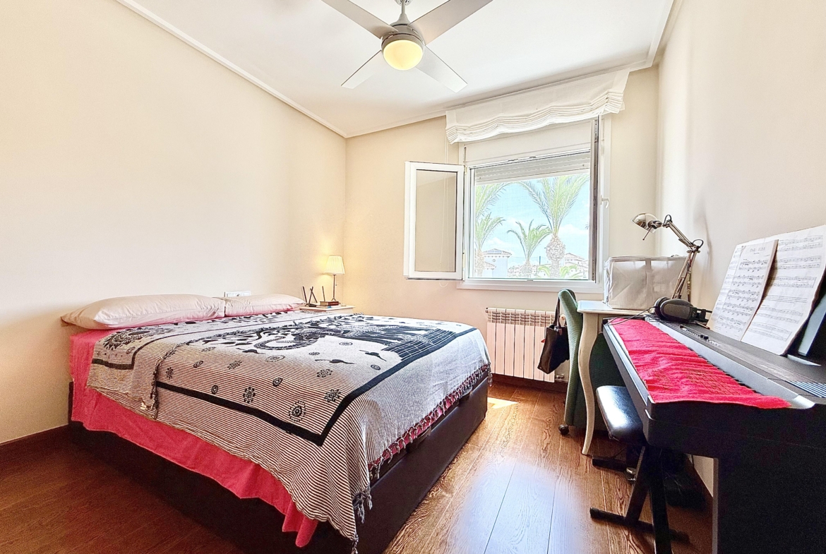 Double bedrooms with fitted wardrobes in a Levante Properties villa at Mar Menor Golf Resort.