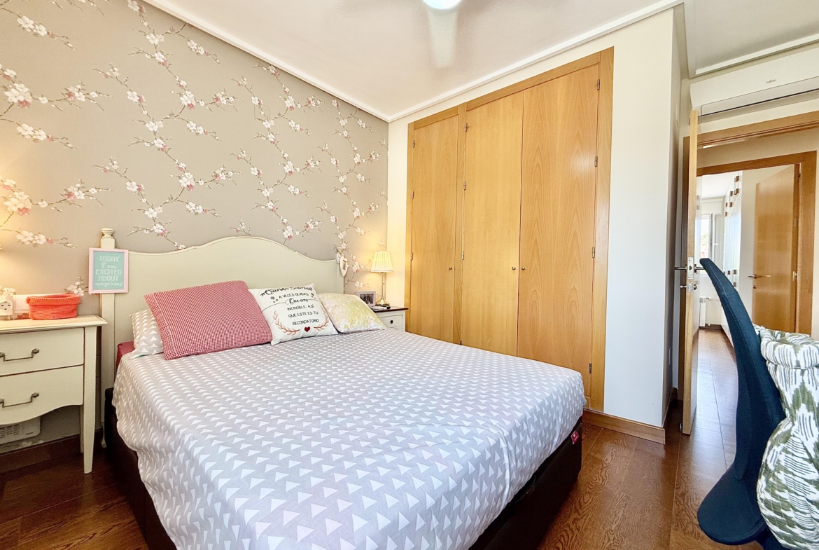 Double bedrooms with fitted wardrobes in a Levante Properties villa at Mar Menor Golf Resort.