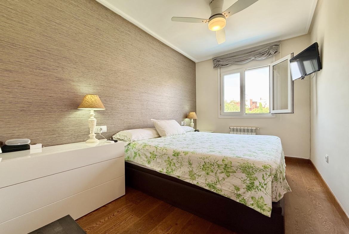 Double bedrooms with fitted wardrobes in a Levante Properties villa at Mar Menor Golf Resort.