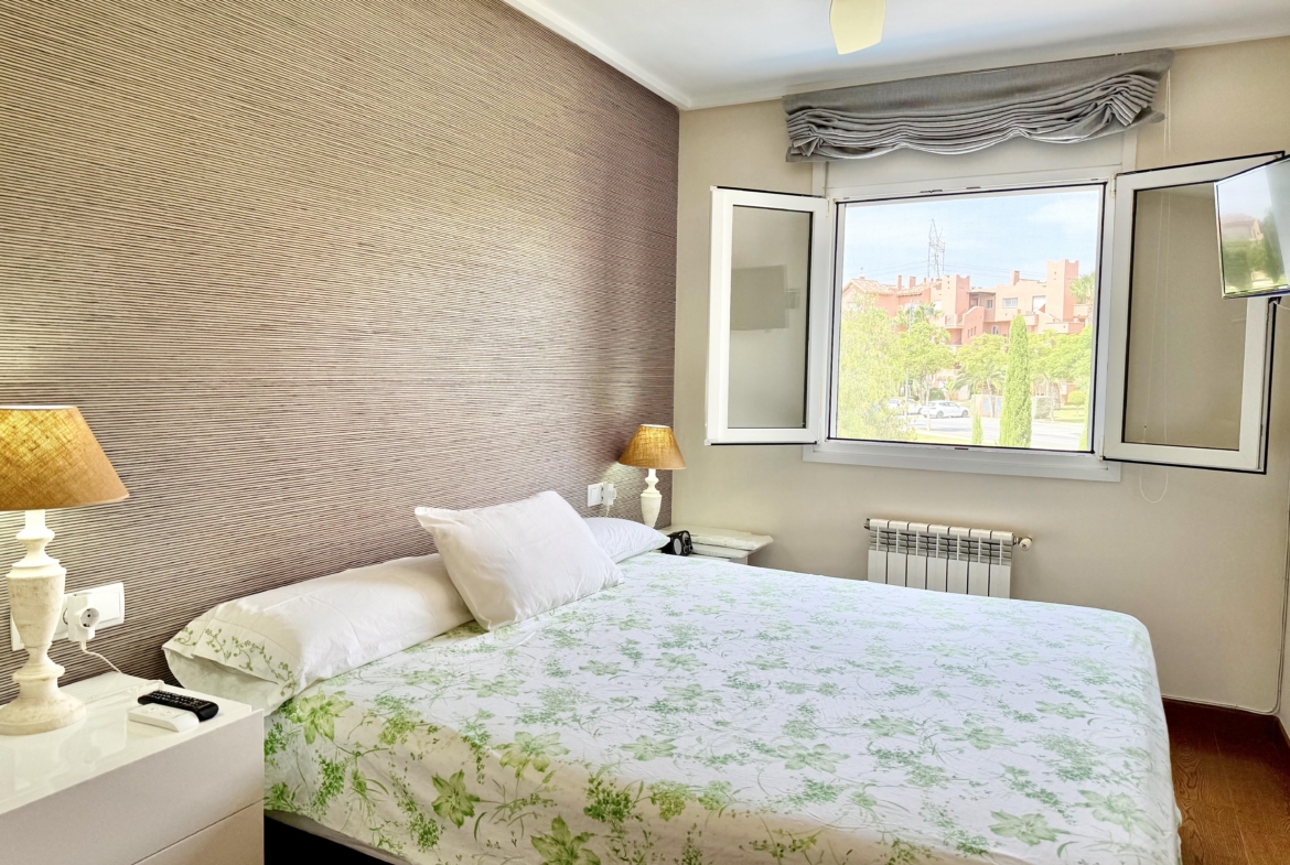 Double bedrooms with fitted wardrobes in a Levante Properties villa at Mar Menor Golf Resort.