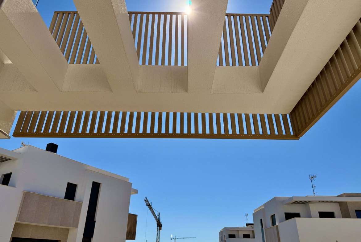 Terrace of Mirador apartment overlooking the swimming pool