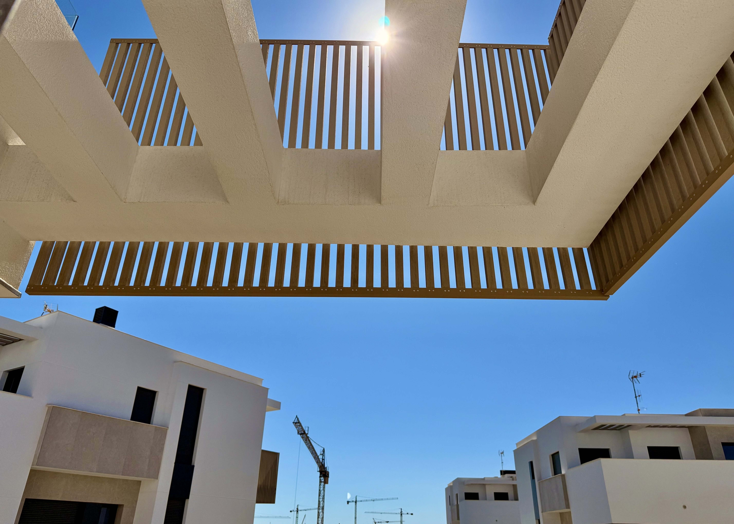 Terrace of Mirador apartment overlooking the swimming pool