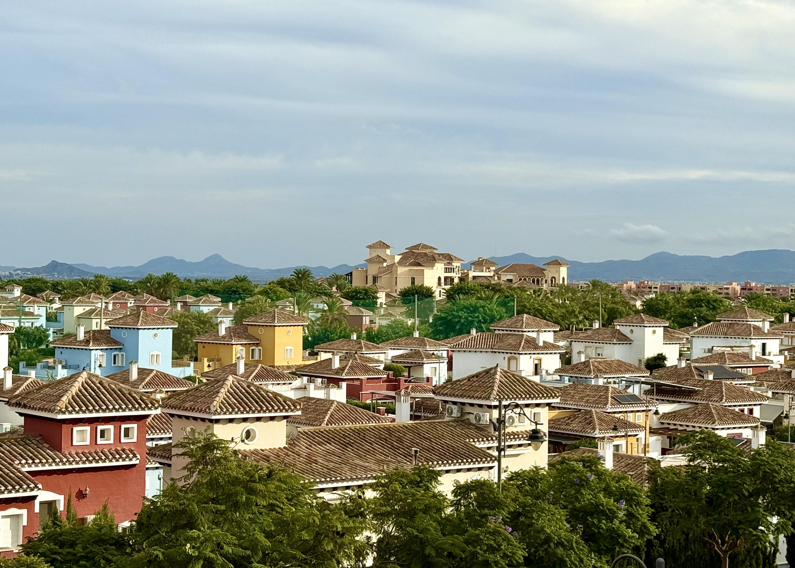 Mediterranean-style buildings and landscaped streets at Mar Menor Resort