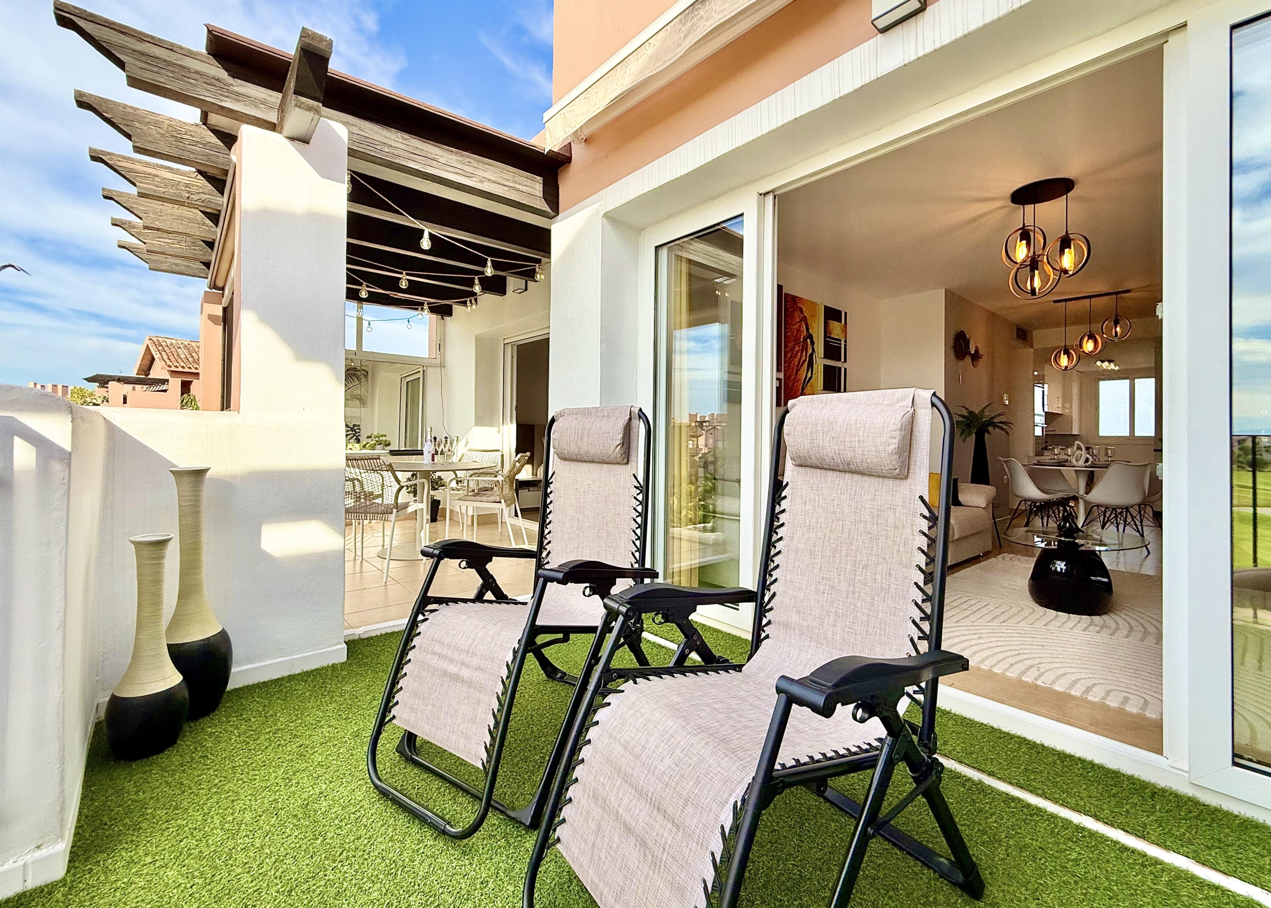 Penthouse terrace at Mar Menor Golf Resort overlooking the lake