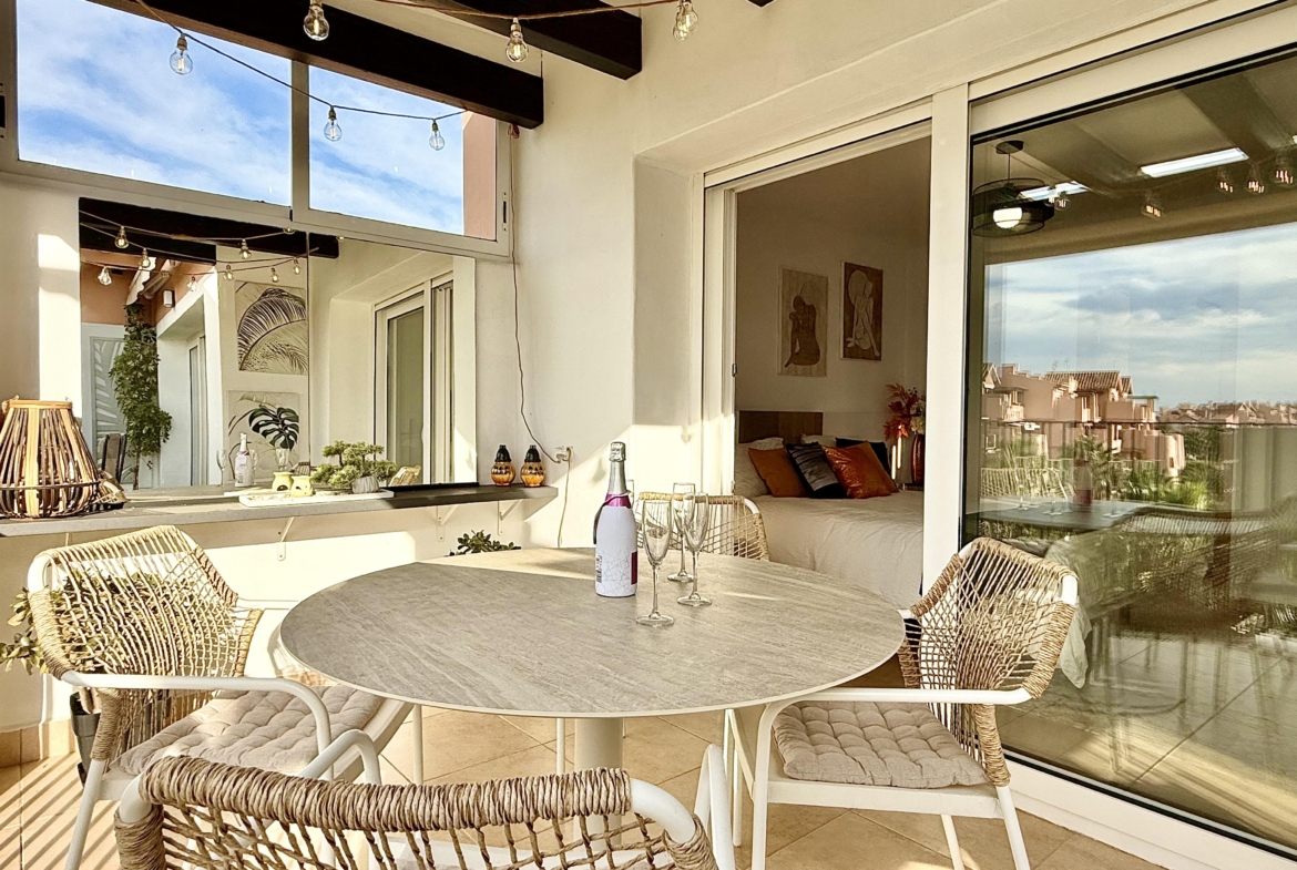 Penthouse terrace at Mar Menor Golf Resort overlooking the lake