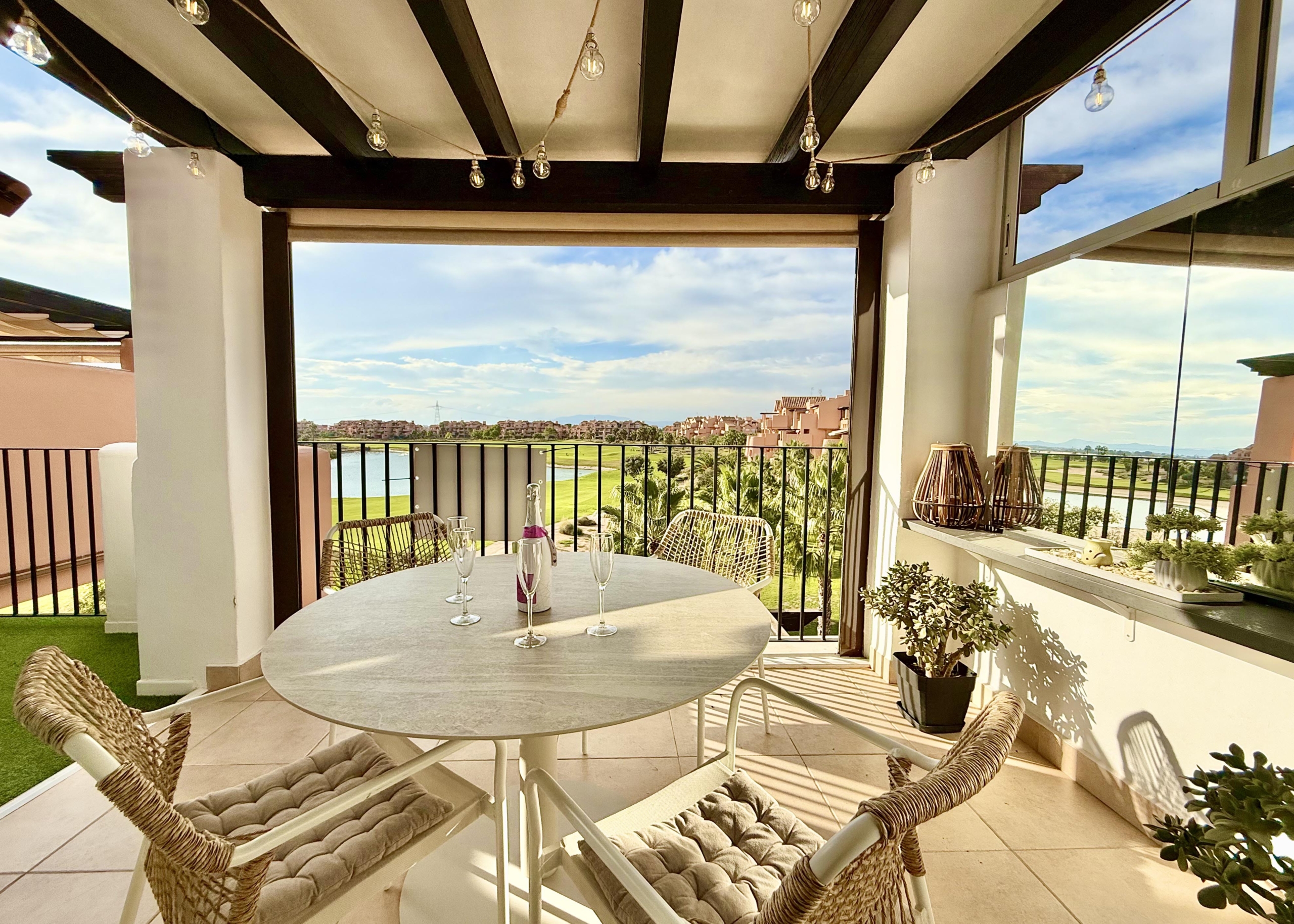 Penthouse terrace at Mar Menor Golf Resort overlooking the lake