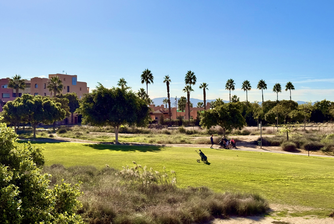 Albor apartment for sale, South-facing terrace with golf course views at Mar Menor Golf Resort