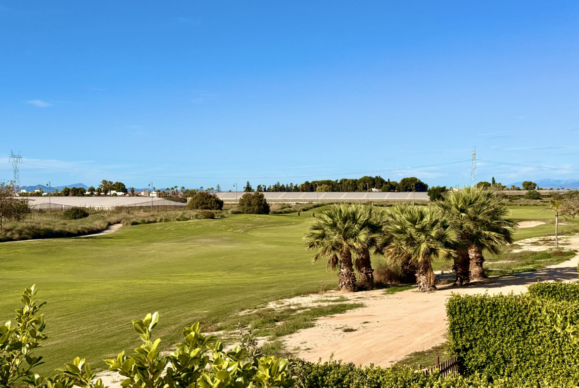Albor apartment for sale, South-facing terrace with golf course views at Mar Menor Golf Resort