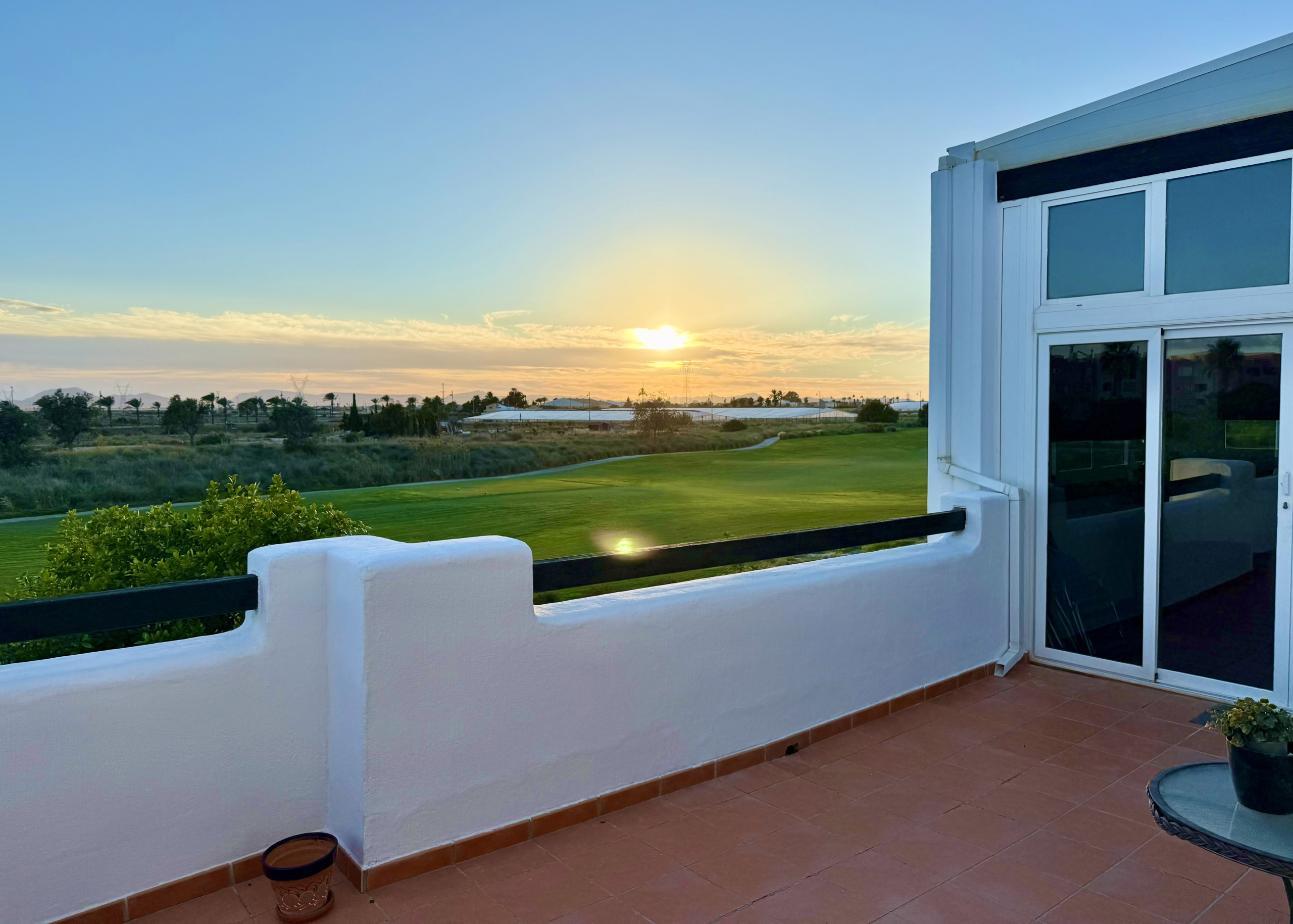 Albor apartment for sale, South-facing terrace with golf course views at Mar Menor Golf Resort
